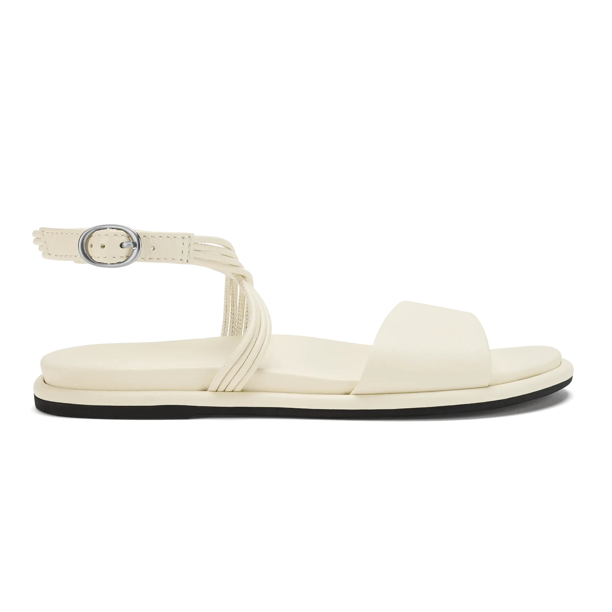 Tiare Wrap Women's Leather Sandals - White Sand