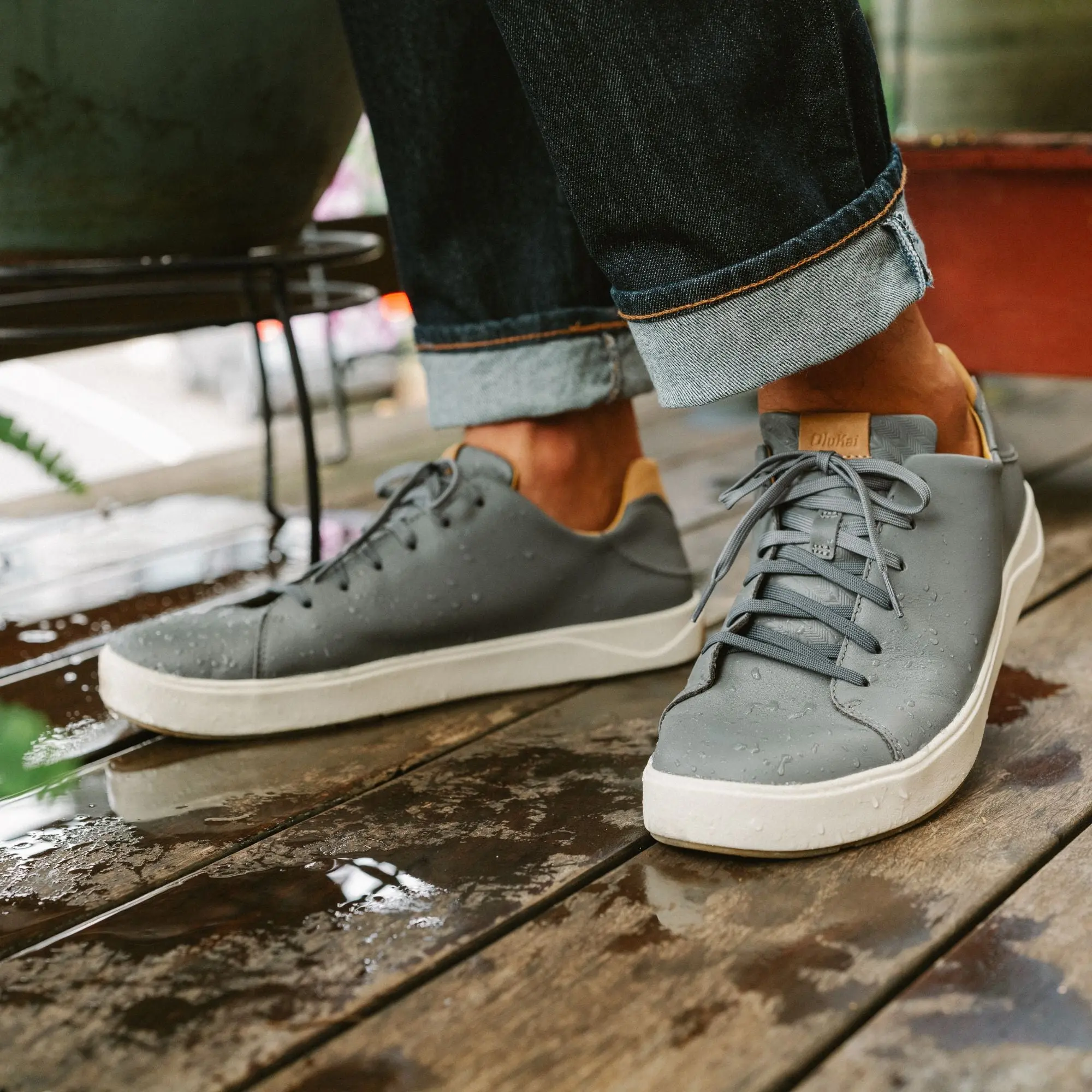 Lae'ahi L 'Ili Men's Leather Sneakers - Stone - Image 4