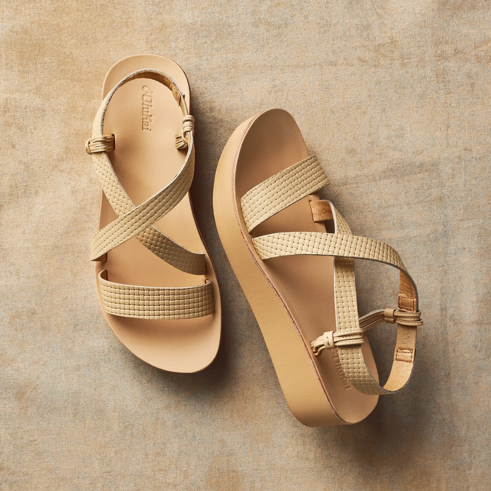 ' nohi Strappy Women's Leather Sandals - Warm Beige - Image 3
