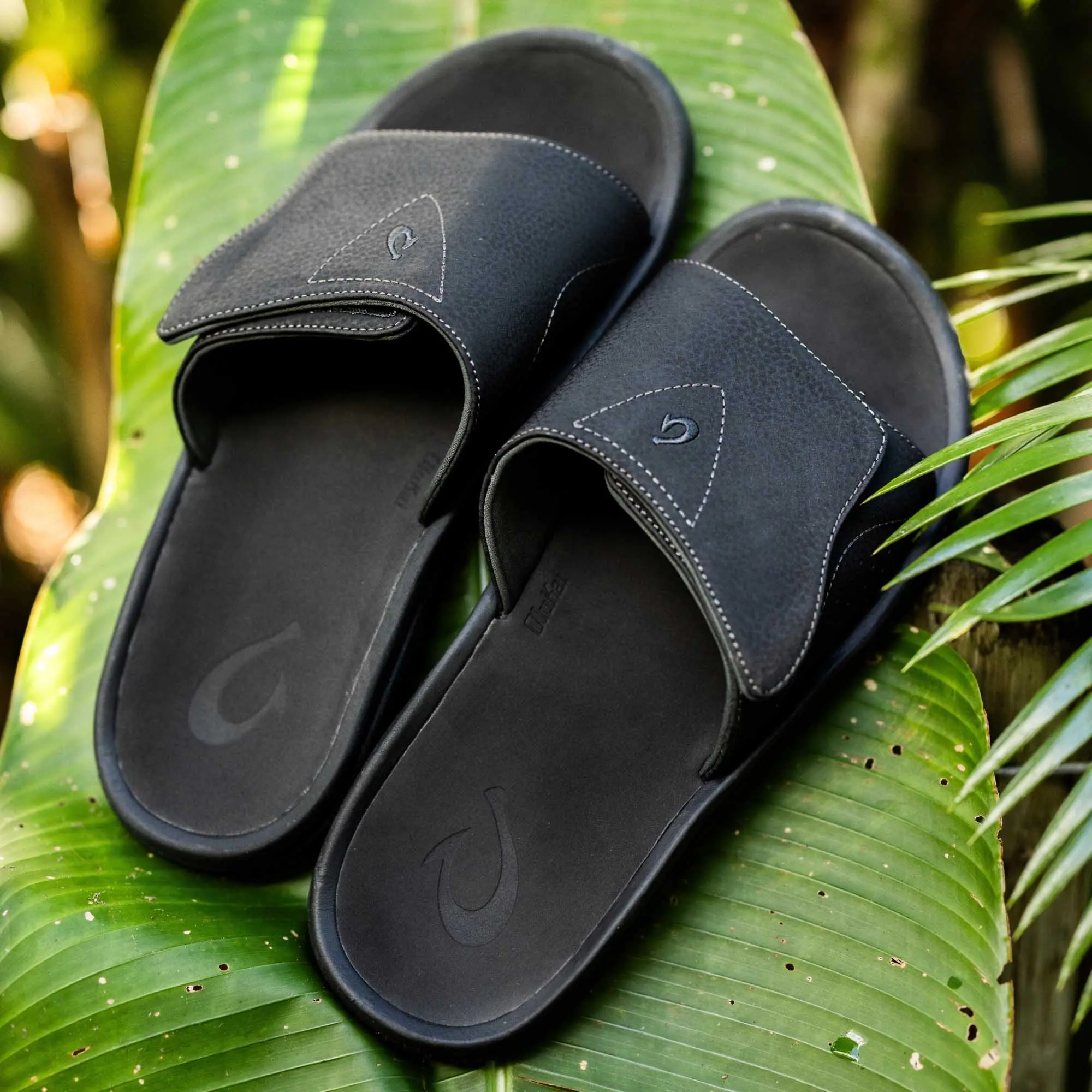 Nalu Slide Men's Beach Slide Sandals - Black - Image 3