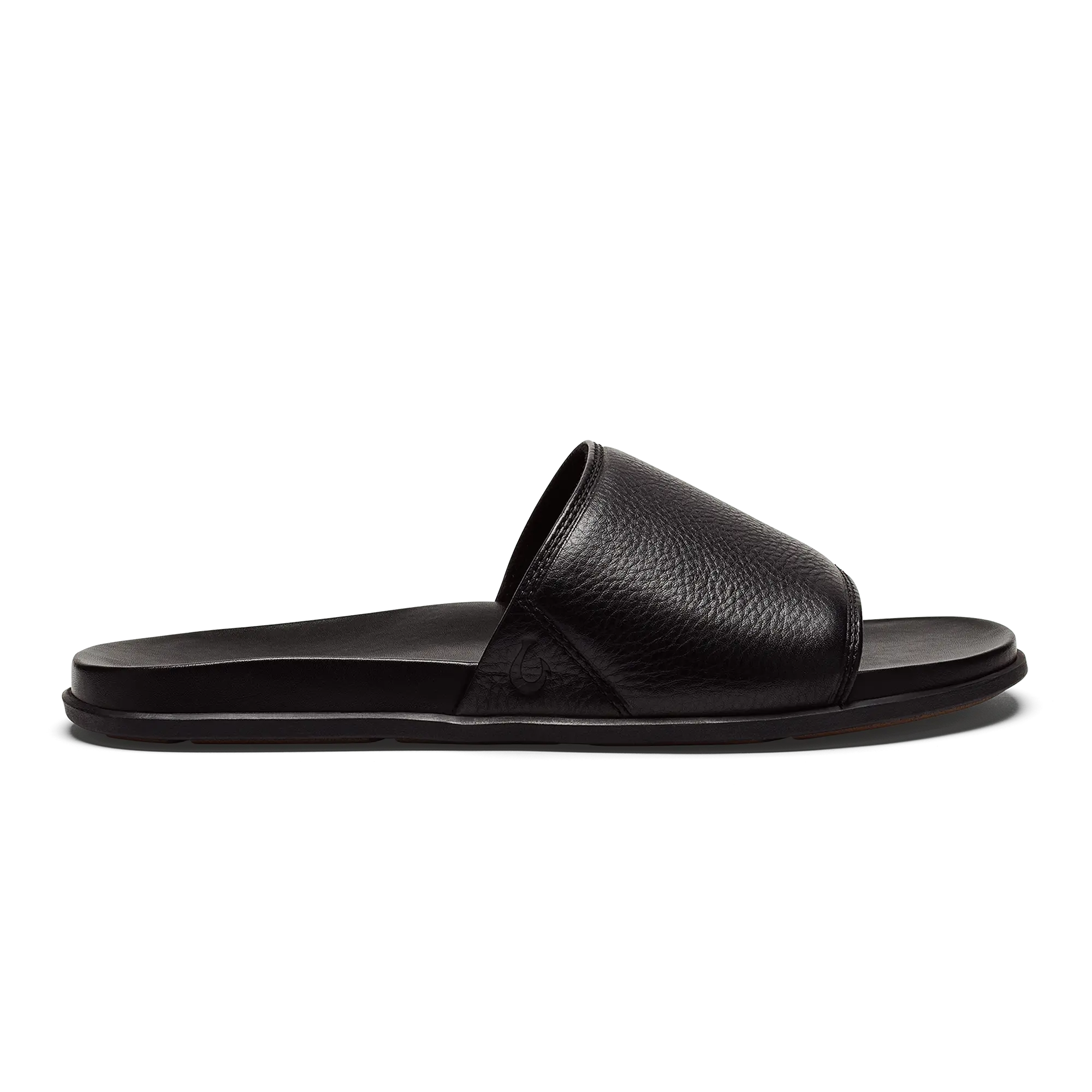 '  lali Slide Leather Beach Sandals - Black
