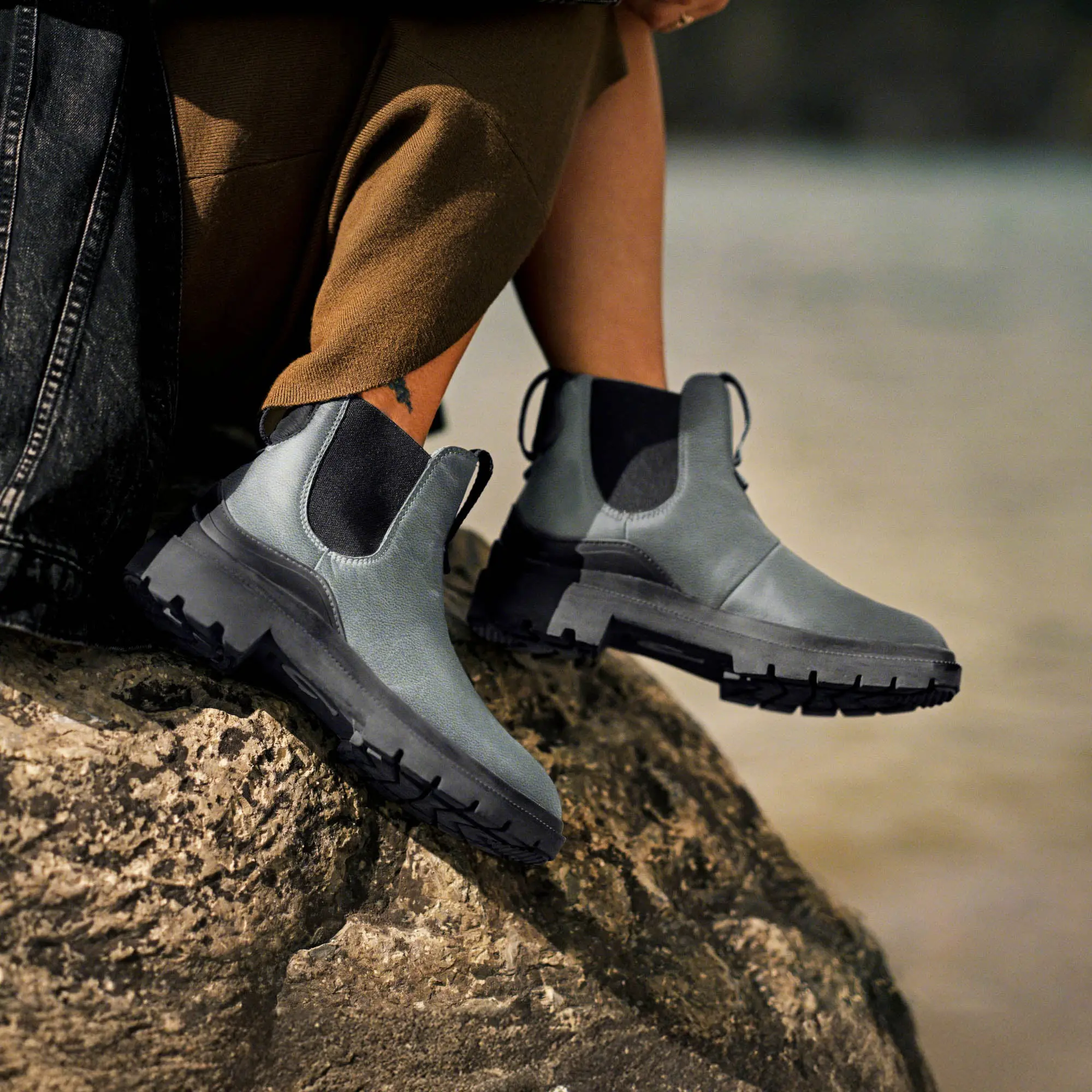 Hehi Women's Waterproof Leather Booties - Lava Rock - Image 2