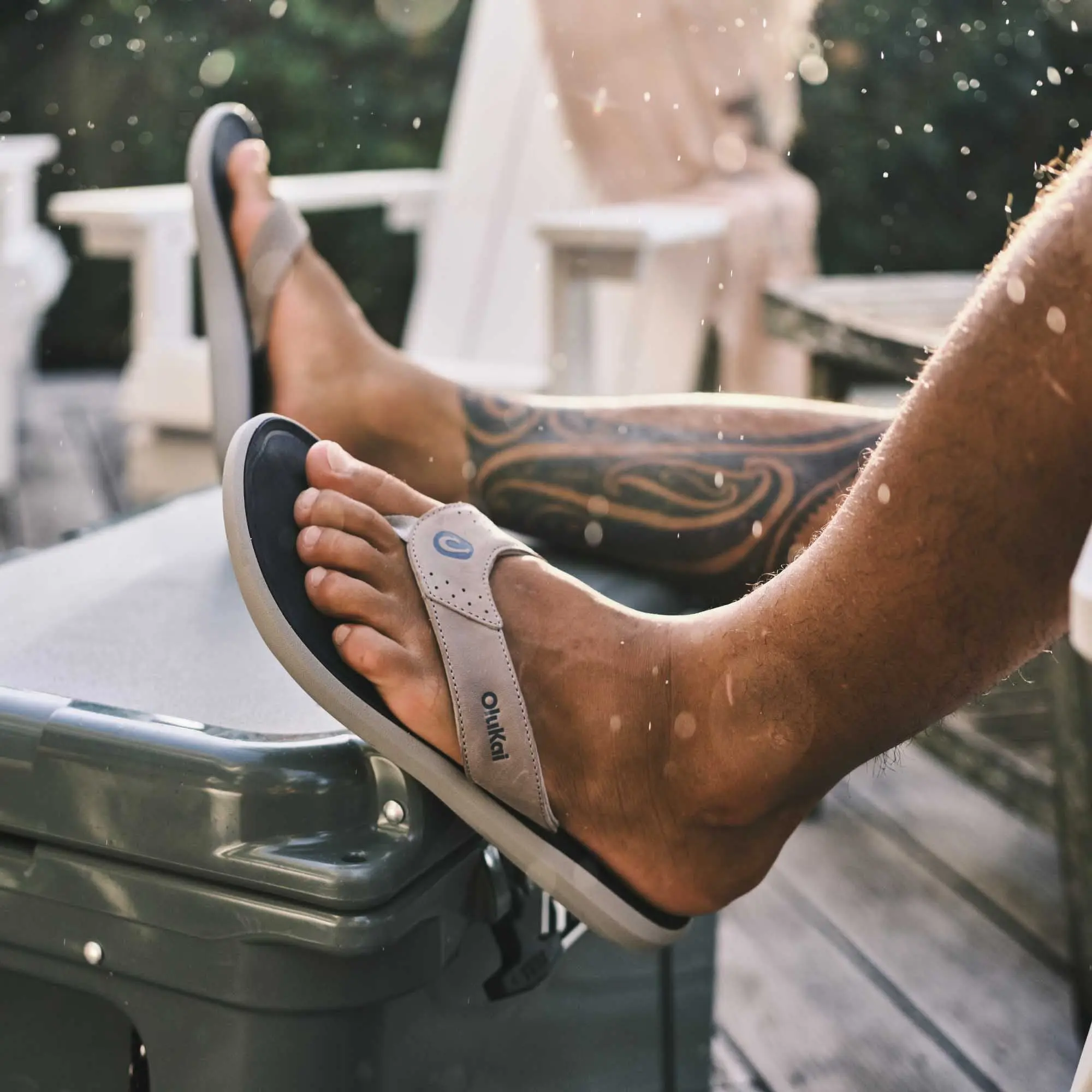 Pili Men's Waterproof Leather Sandals - Ash / Mood Indigo - Image 2
