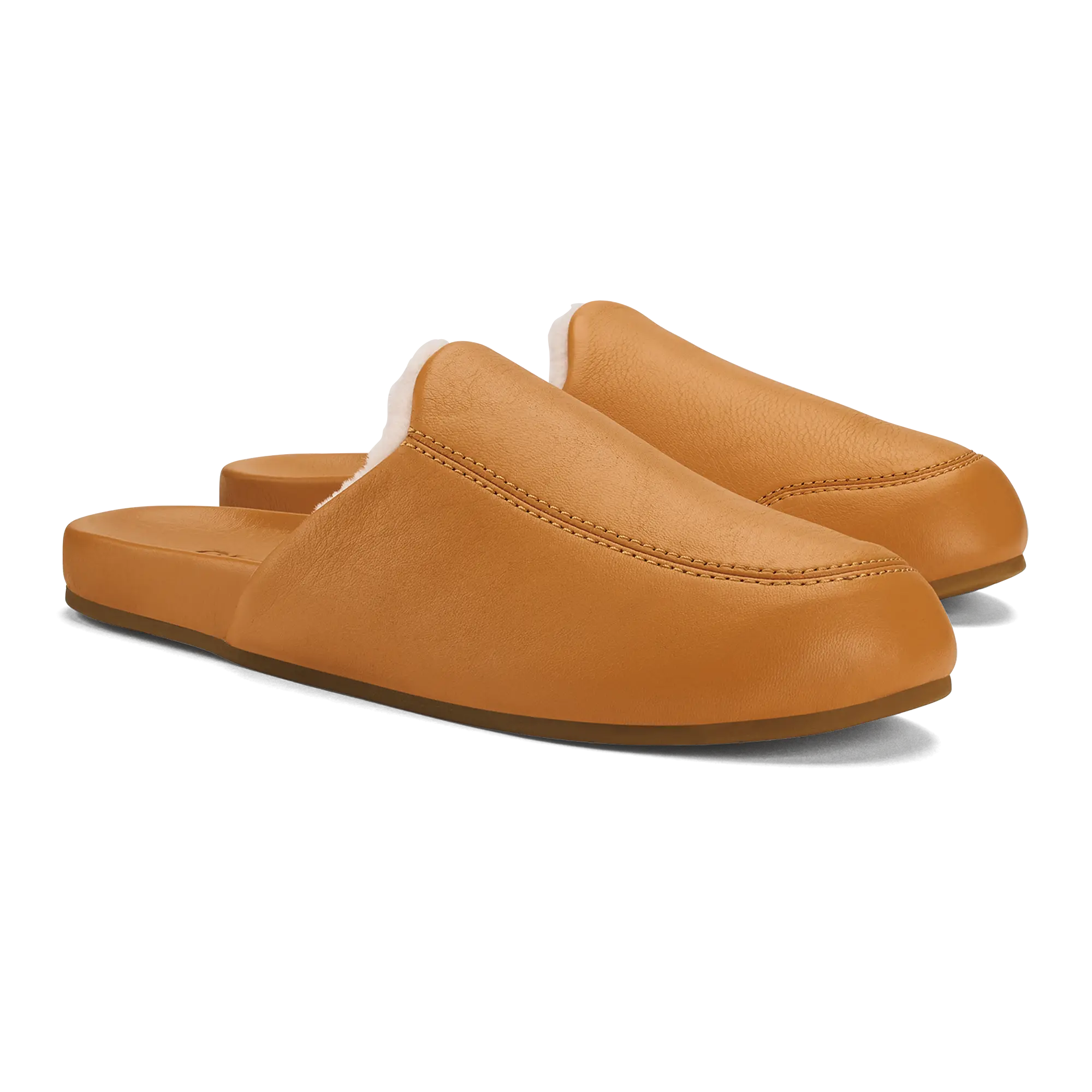 K nea Women's Leather Slipper Mules - Saddle - Image 4