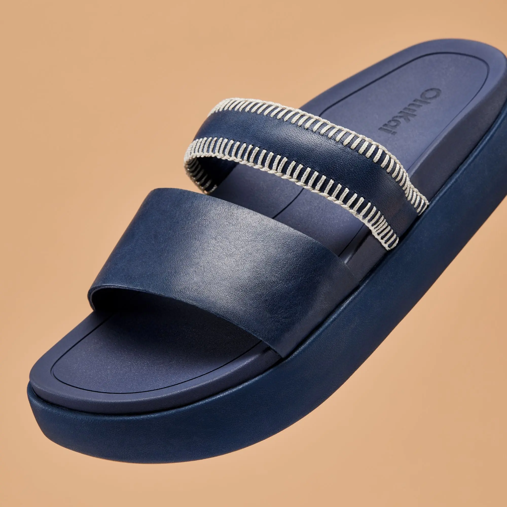 Pae Women's Leather Platform Sandals - Mood Indigo - Image 4
