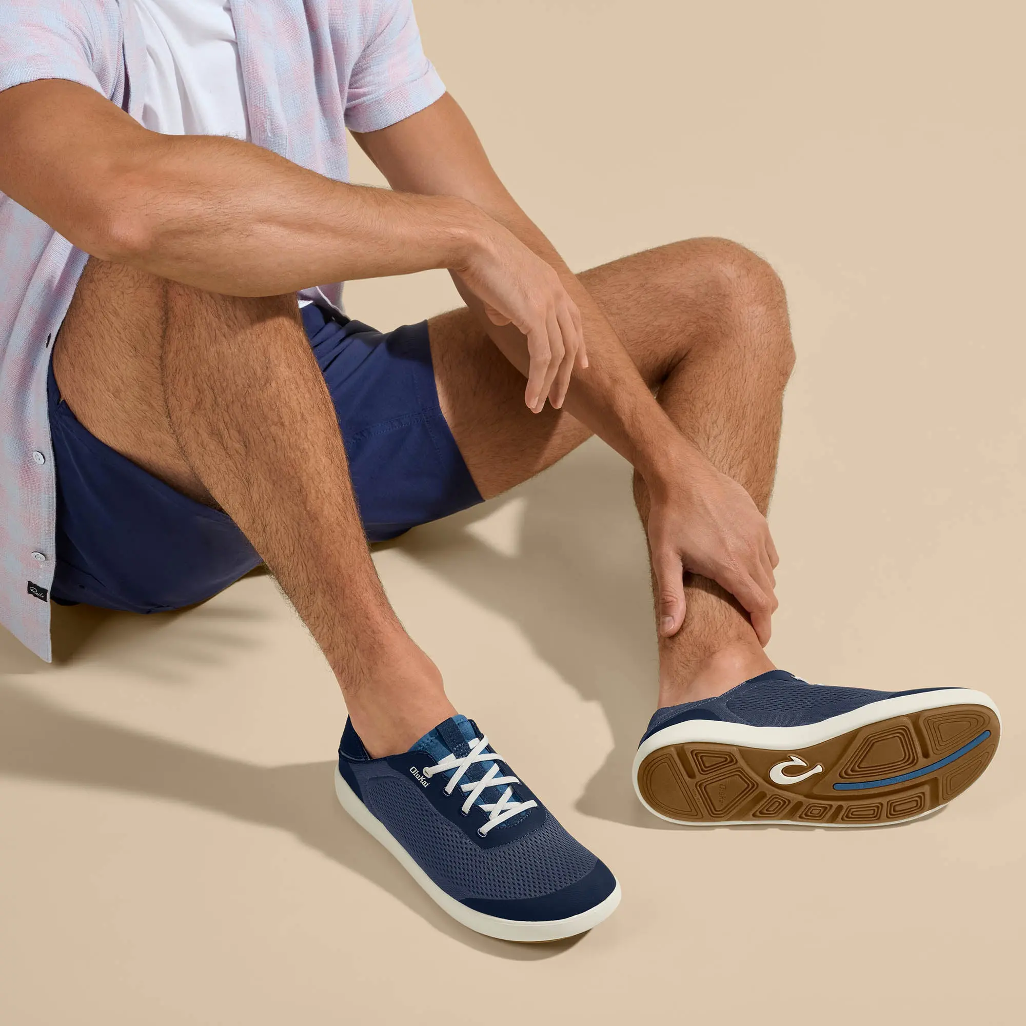 Moku Pae Men's Boat Shoes - Trench Blue / Off White - Image 7