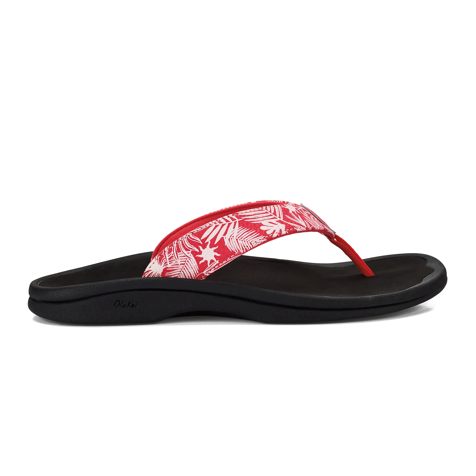 'Ohana Women's Beach Sandals - Lehua Flower / Onyx