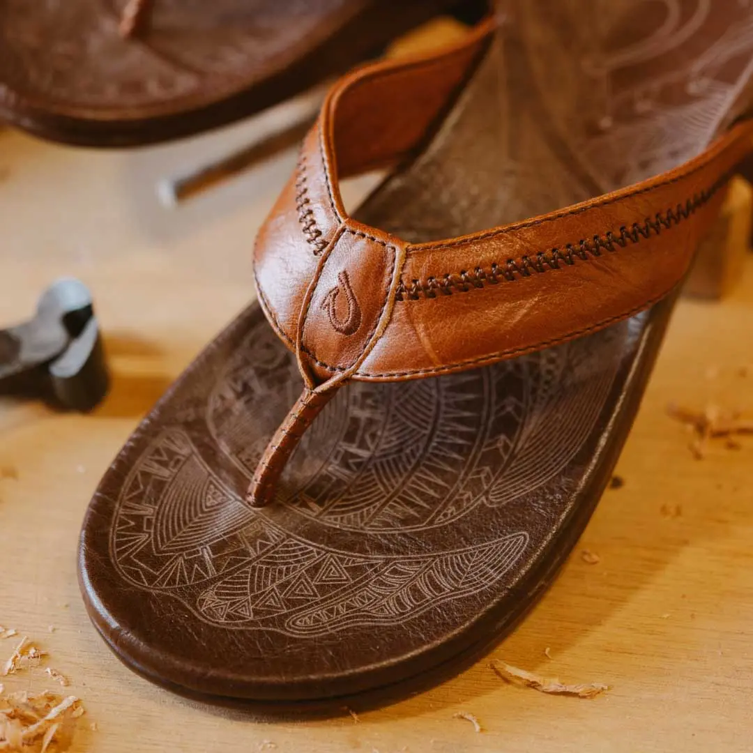 Hiapo - Rum / Dark Wood Men's Leather Beach Sandals - Image 6