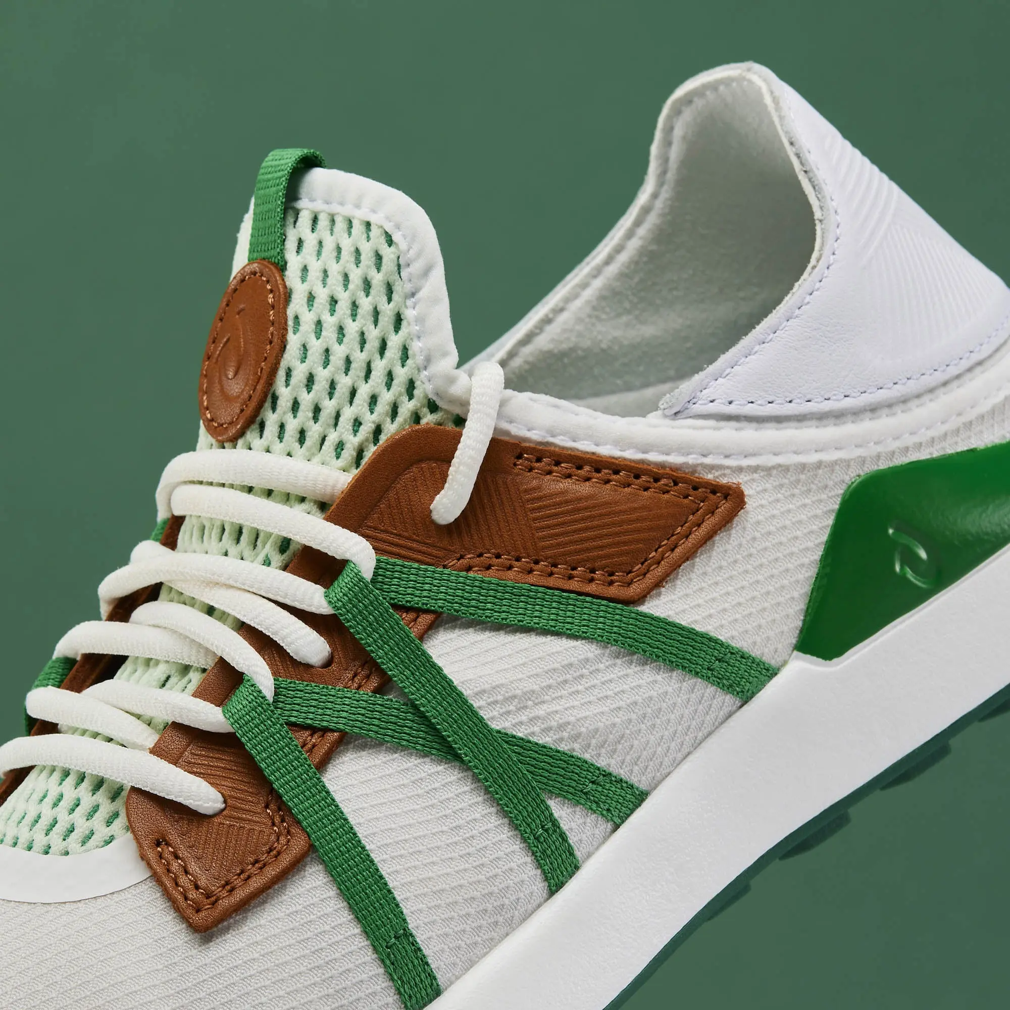 Manele Men's Breathable Golf Shoes - White / Bamboo - Image 3