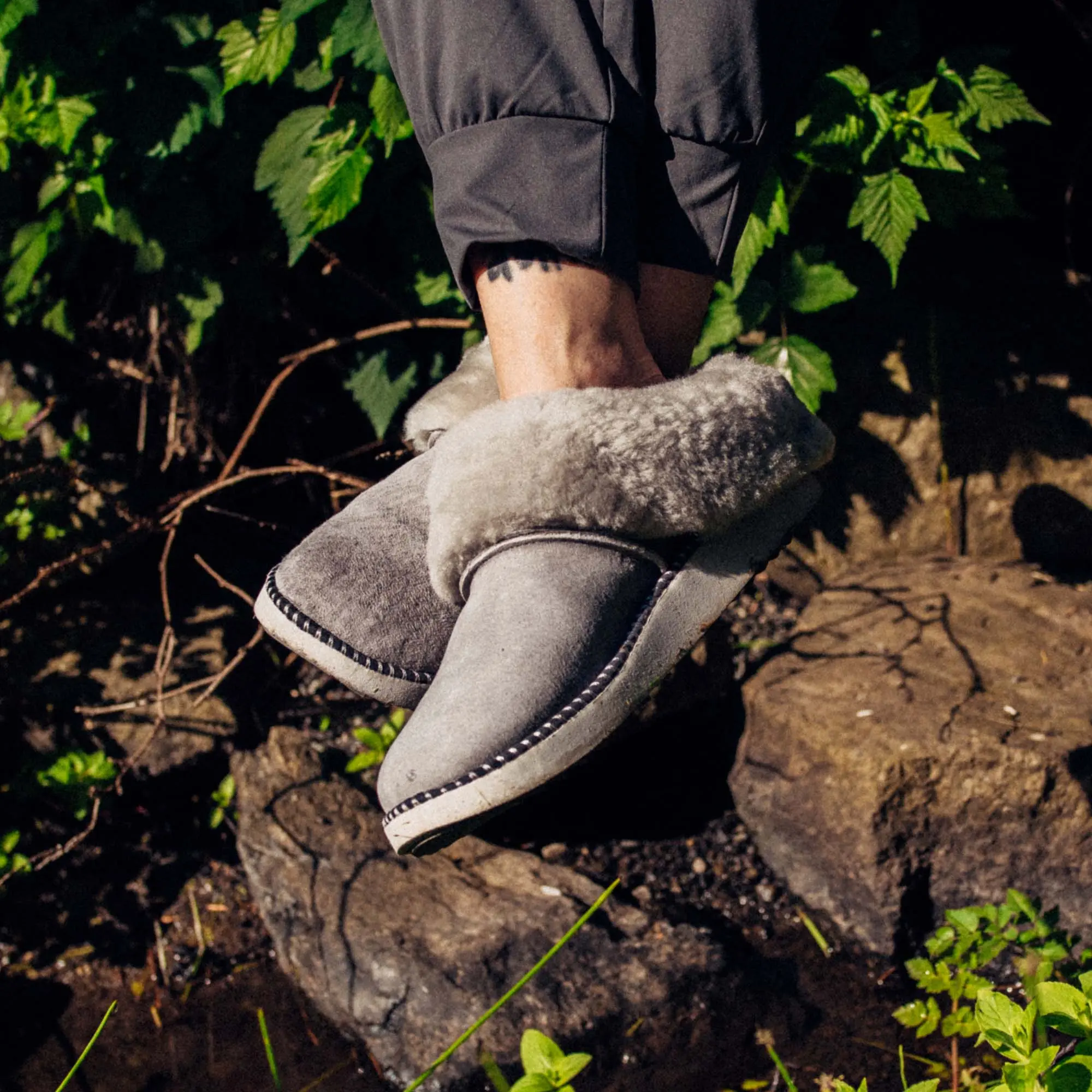 Ku'i Women's Fuzzy Slip-On Slippers - Fog - Image 4