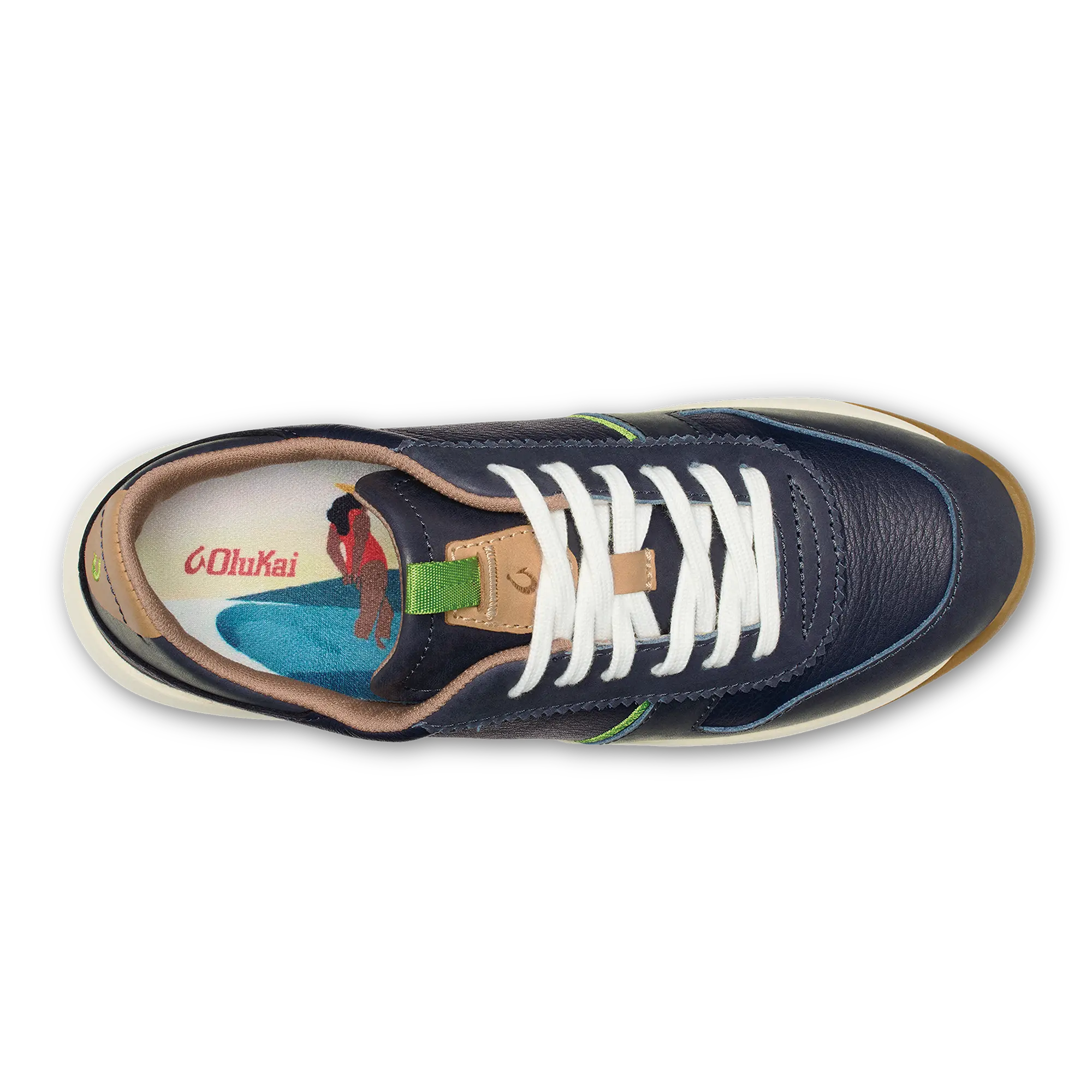 Kaulele Women's Leather Sneakers - Trench Blue - Image 9