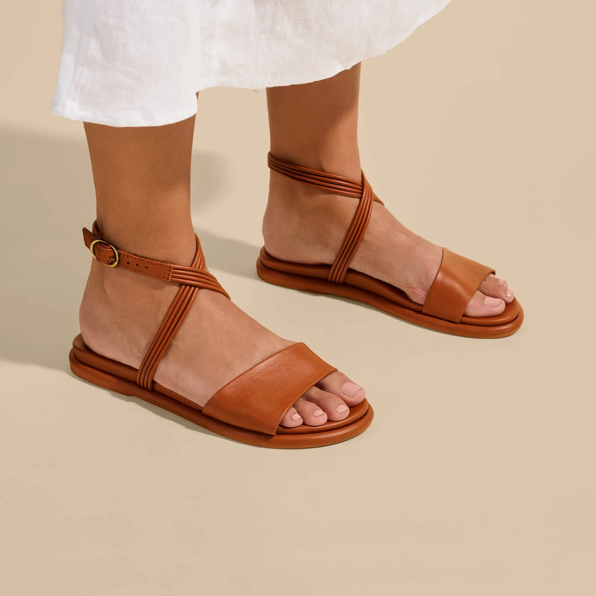 Tiare Wrap Women's Leather Sandals - Fox - Image 6