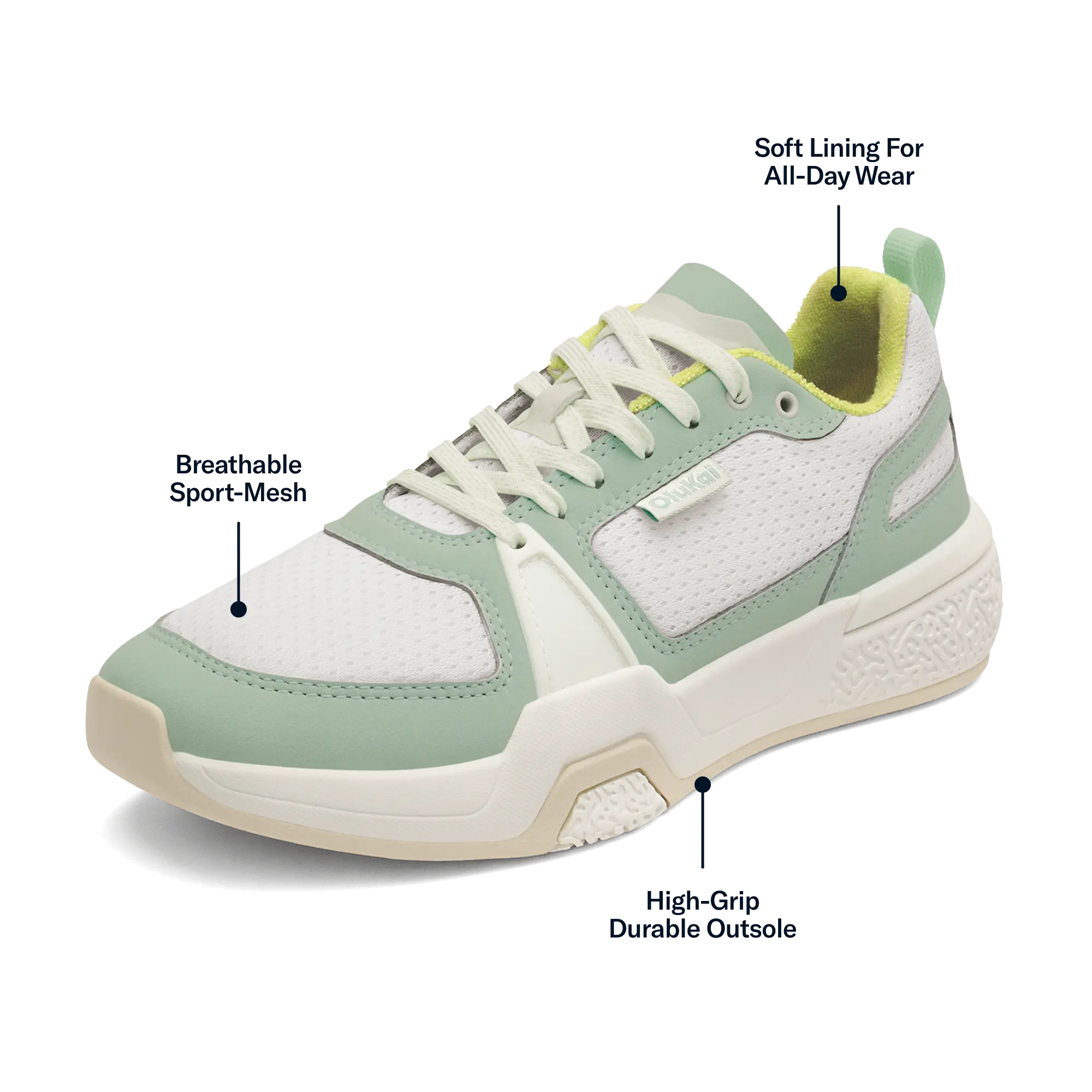 'Anau Women's Pickleball Shoes - Bright White / Pale Mint - Image 3