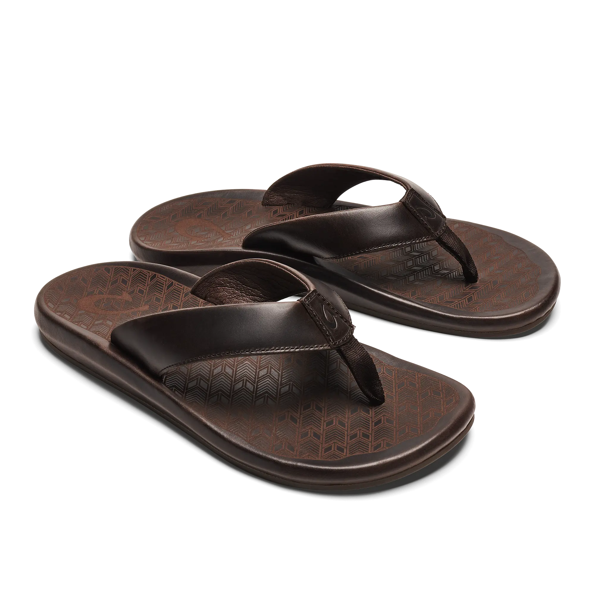'Ilikai Men's Leather Beach Sandals - Dark Wood - Image 5