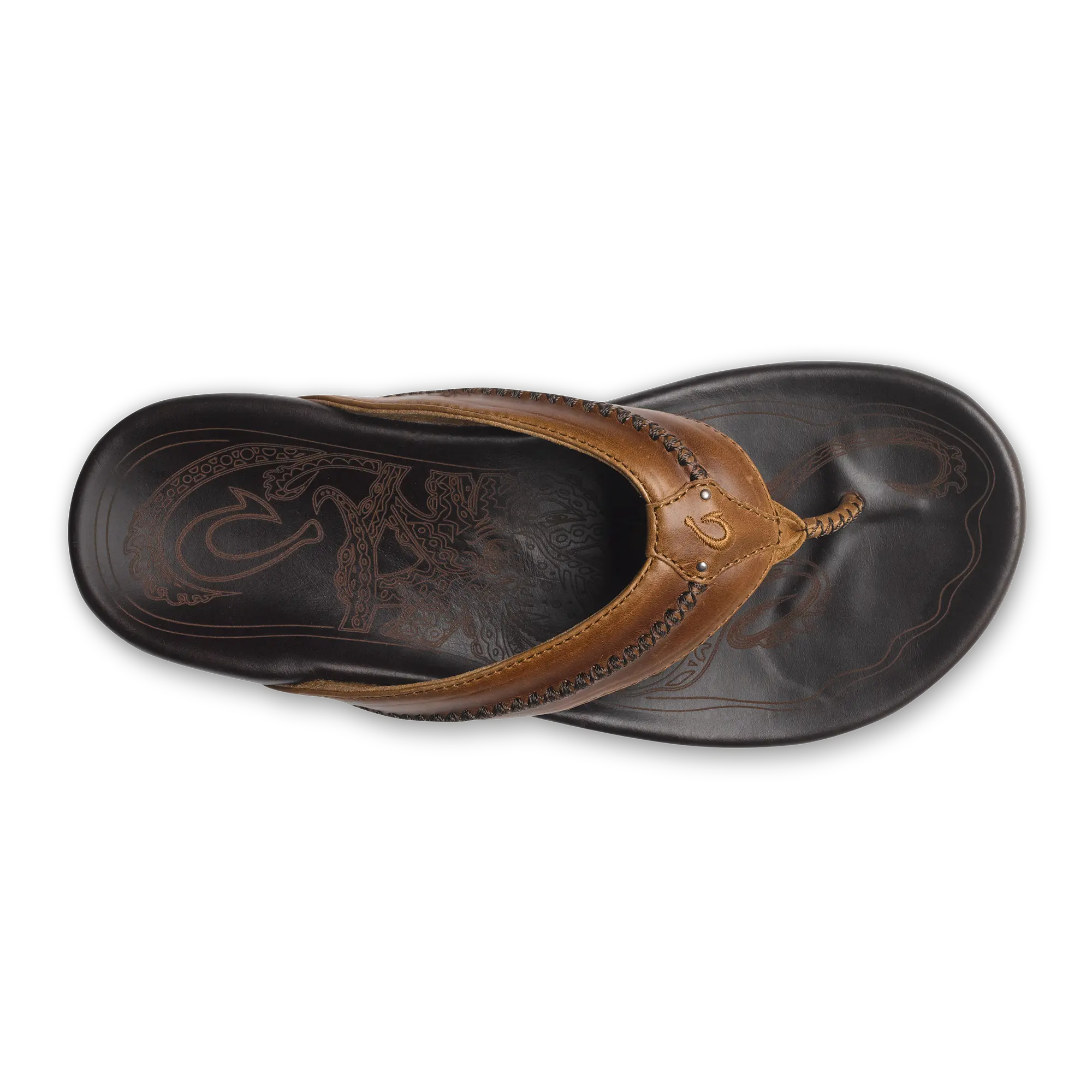 Mea Ola Men's Leather Sandals - Tan / Dark Java - Image 4