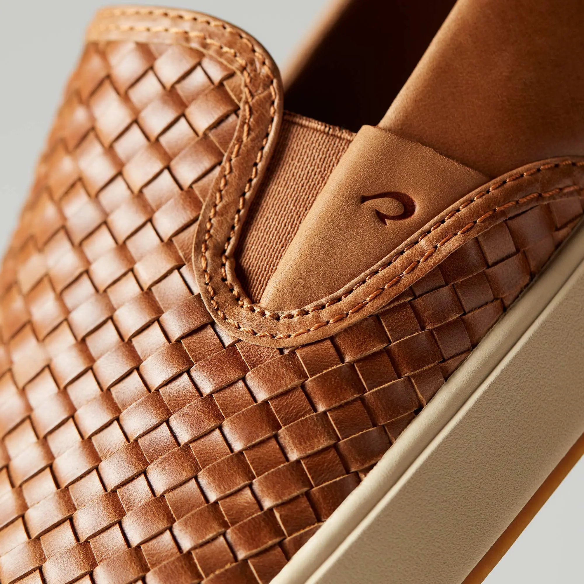 Lae'ahi Lauhala Men's Leather Slip-On Sneakers - Fox - Image 3