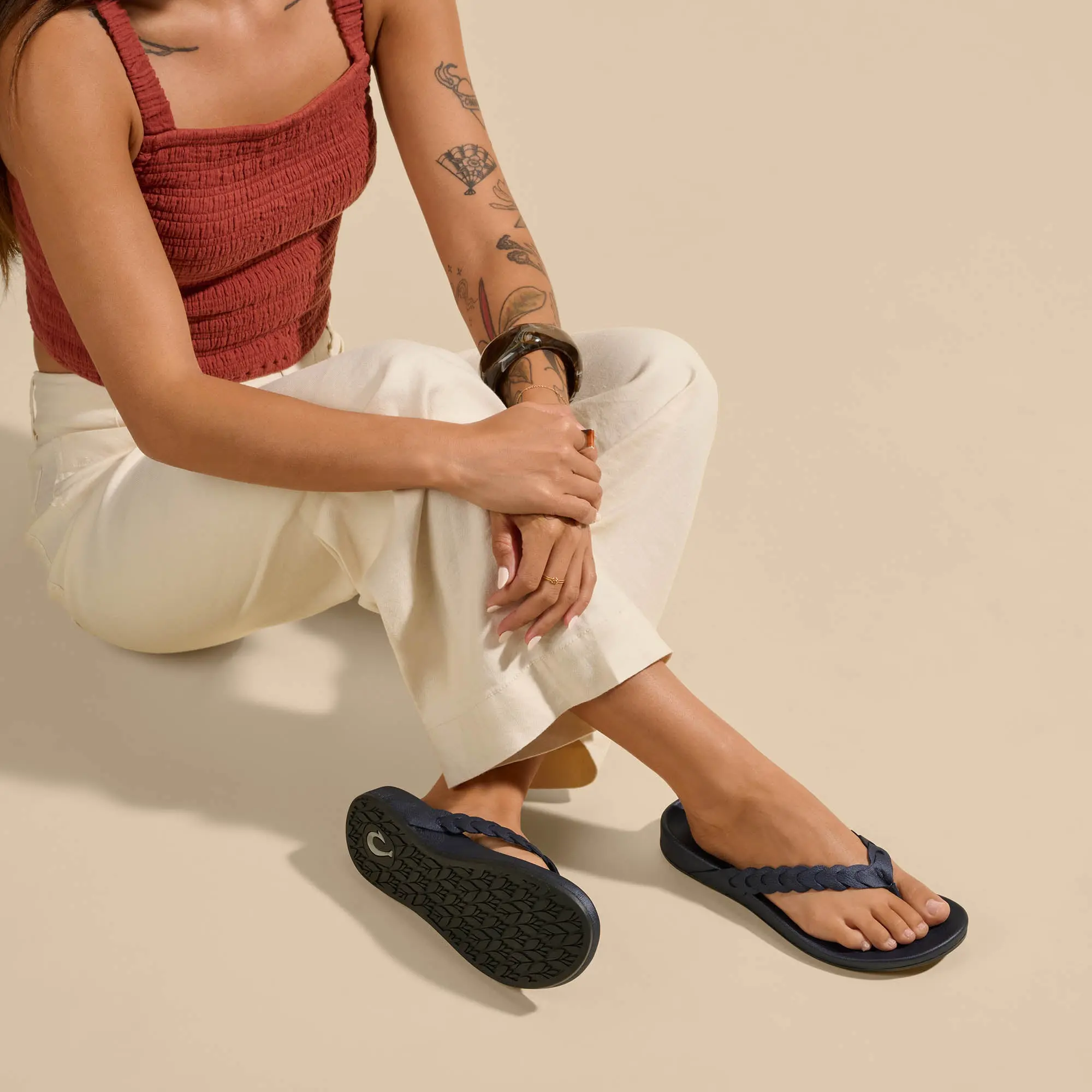 Lei Women's Leather Beach Sandals - Mood Indigo - Image 4