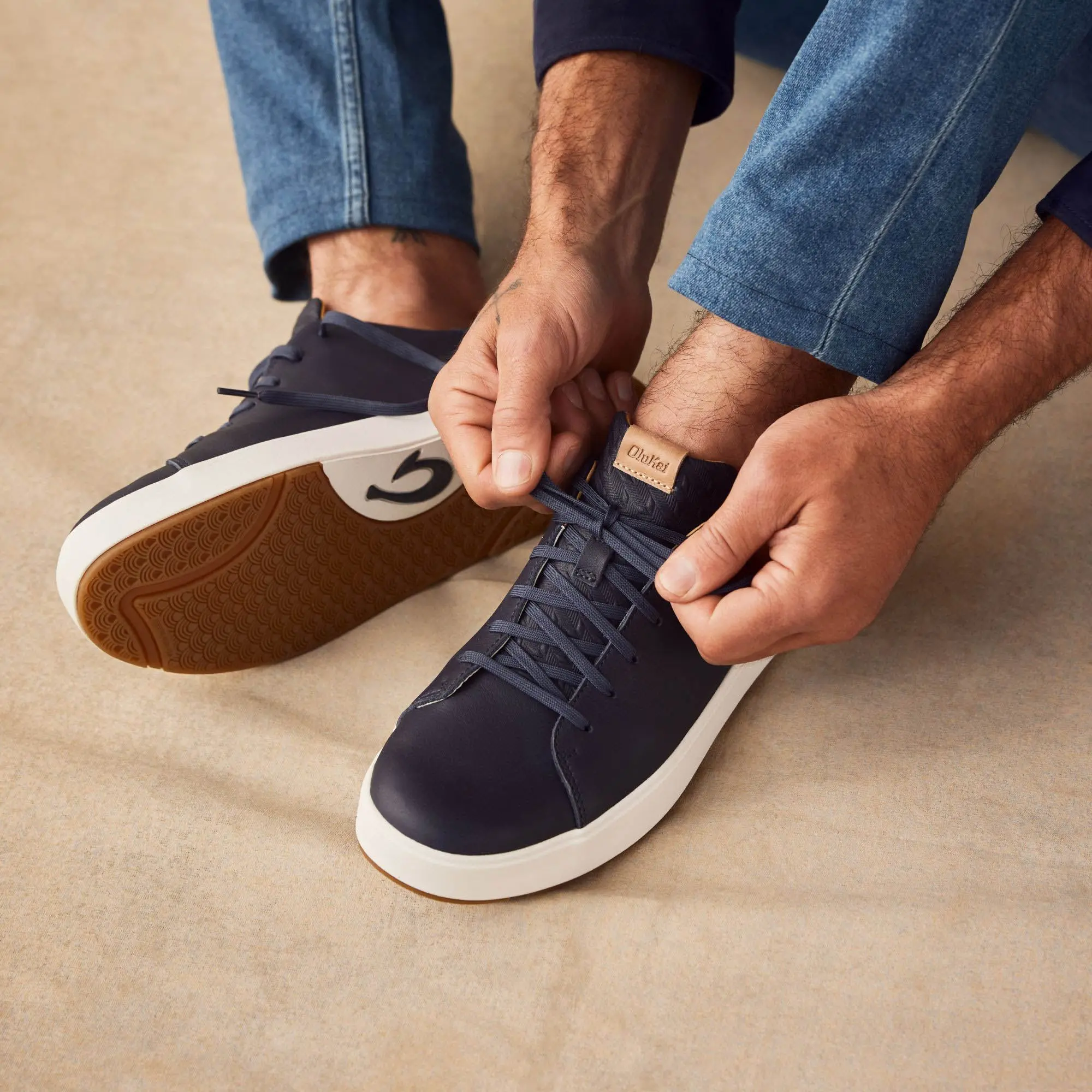 Lae'ahi L 'Ili Men's Leather Sneakers - Trench Blue - Image 8