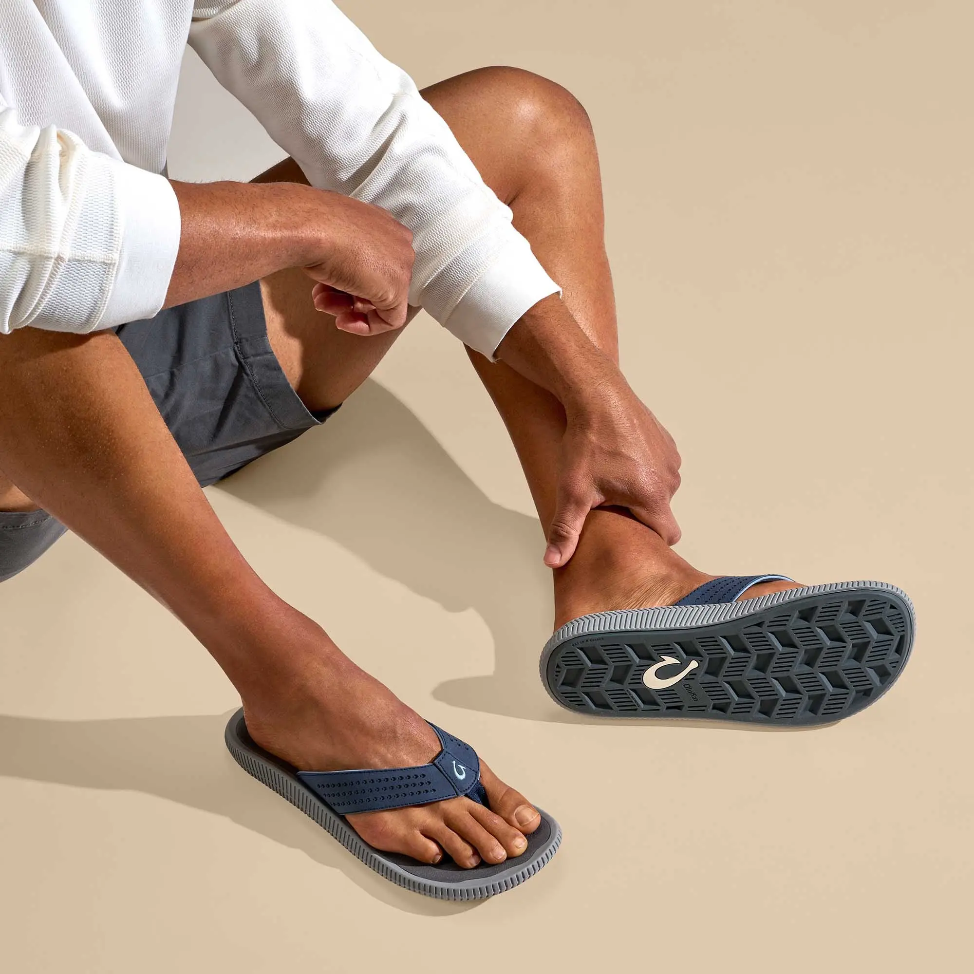 Ulele Men's Beach Sandals - Blue Depth / Charcoal - Image 2