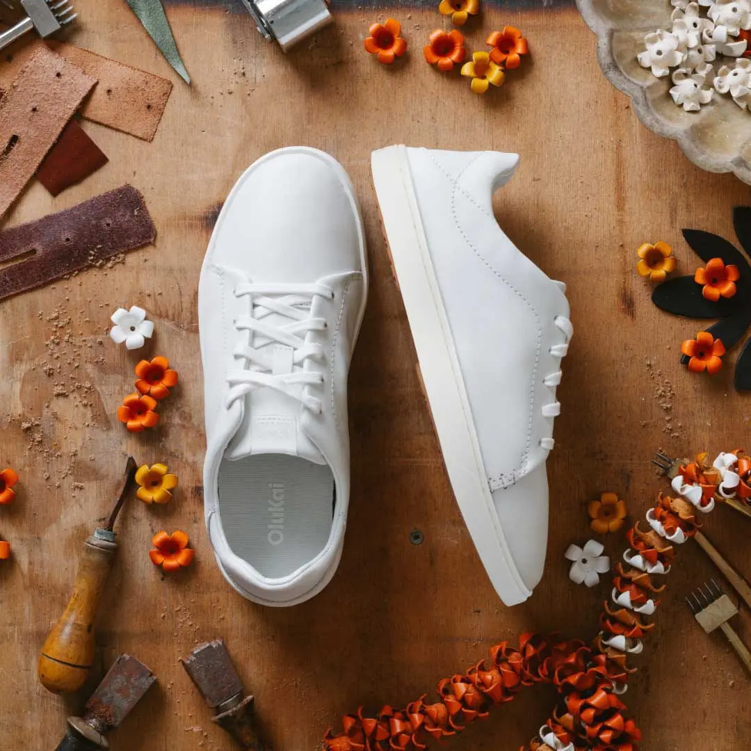 Pehuea L 'Ili Women's Leather Sneakers - White - Image 4