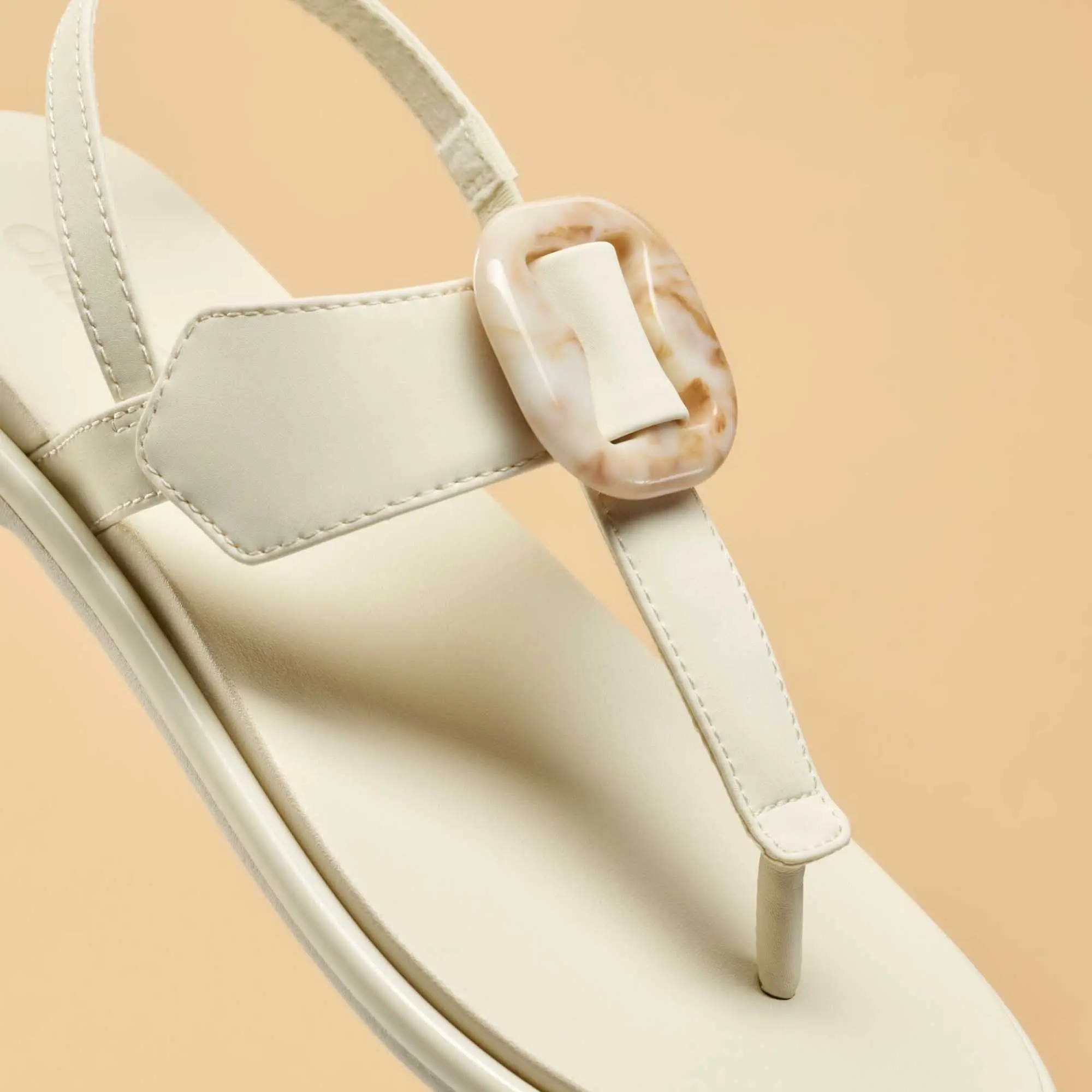 La'i T-Bar Women's Strappy Sandals - White Sand - Image 3