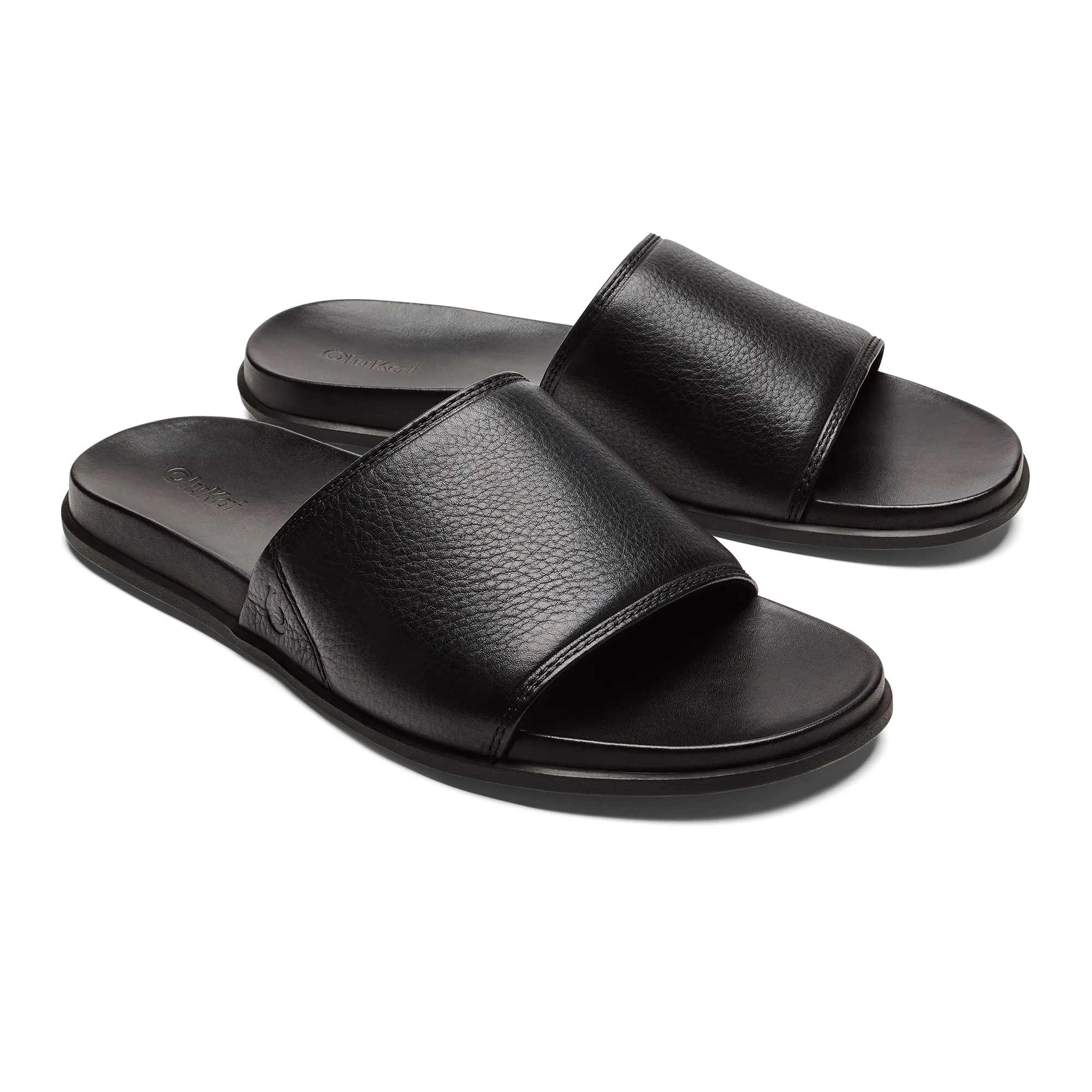 ' lali Slide Leather Beach Sandals - Black - Image 4