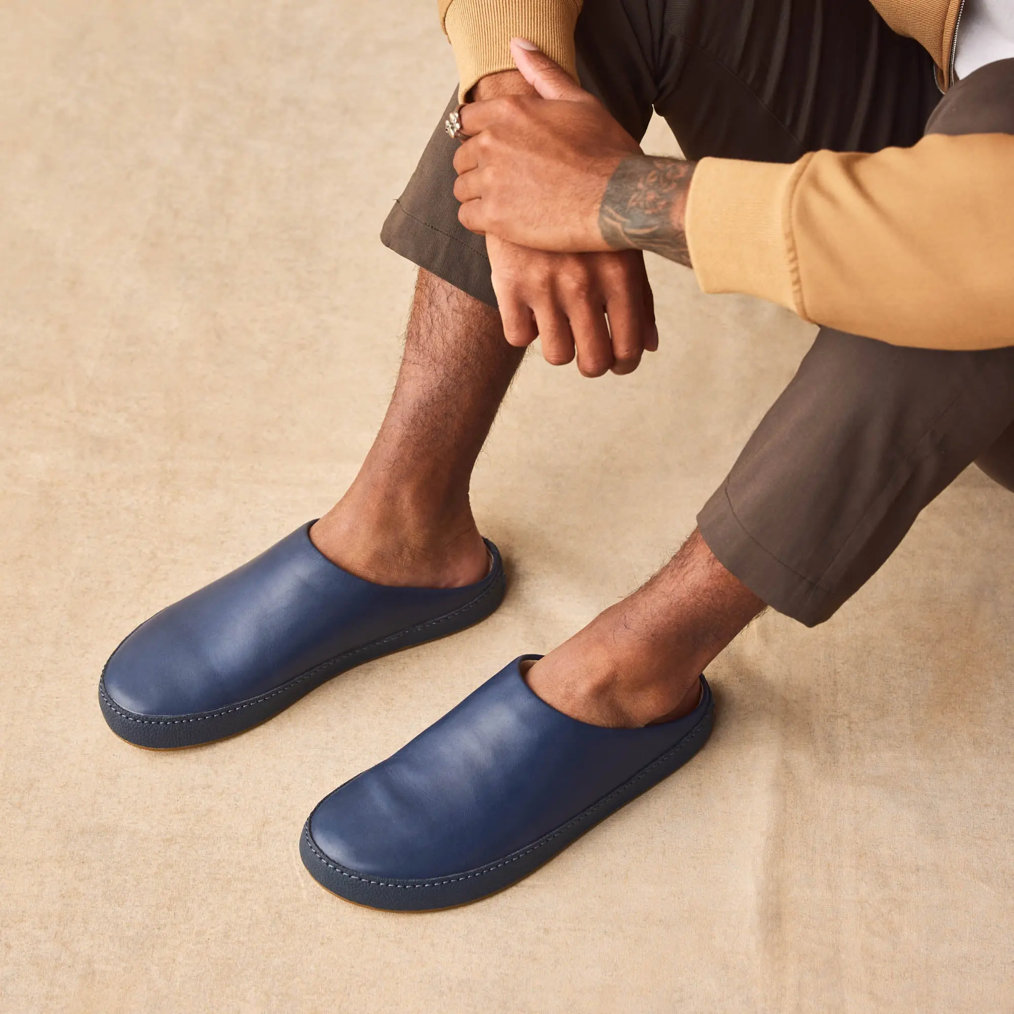 H mani Men's Leather Mules - Mist - Image 3
