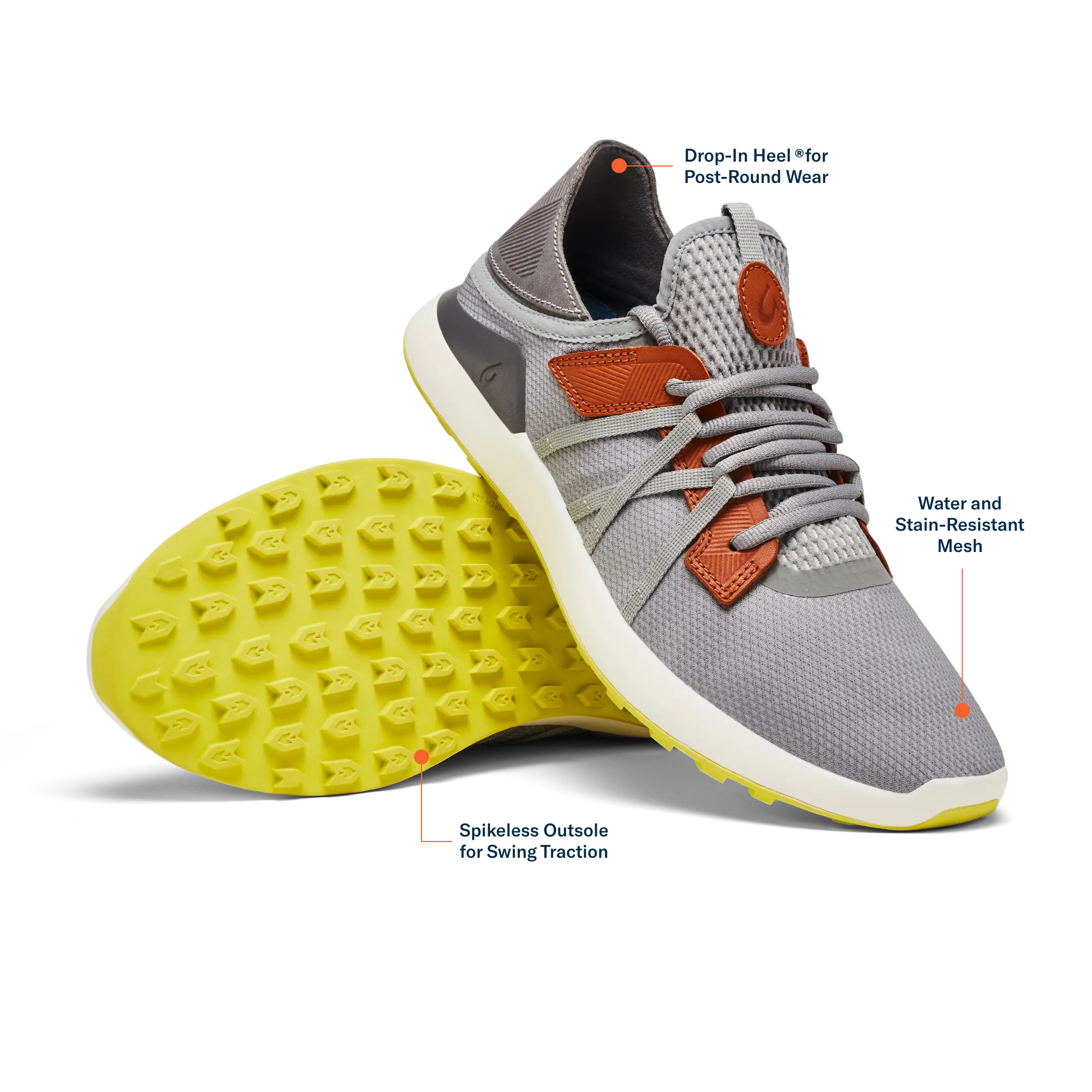 Manele Men's Breathable Golf Shoes - Poi / Charcoal - Image 3