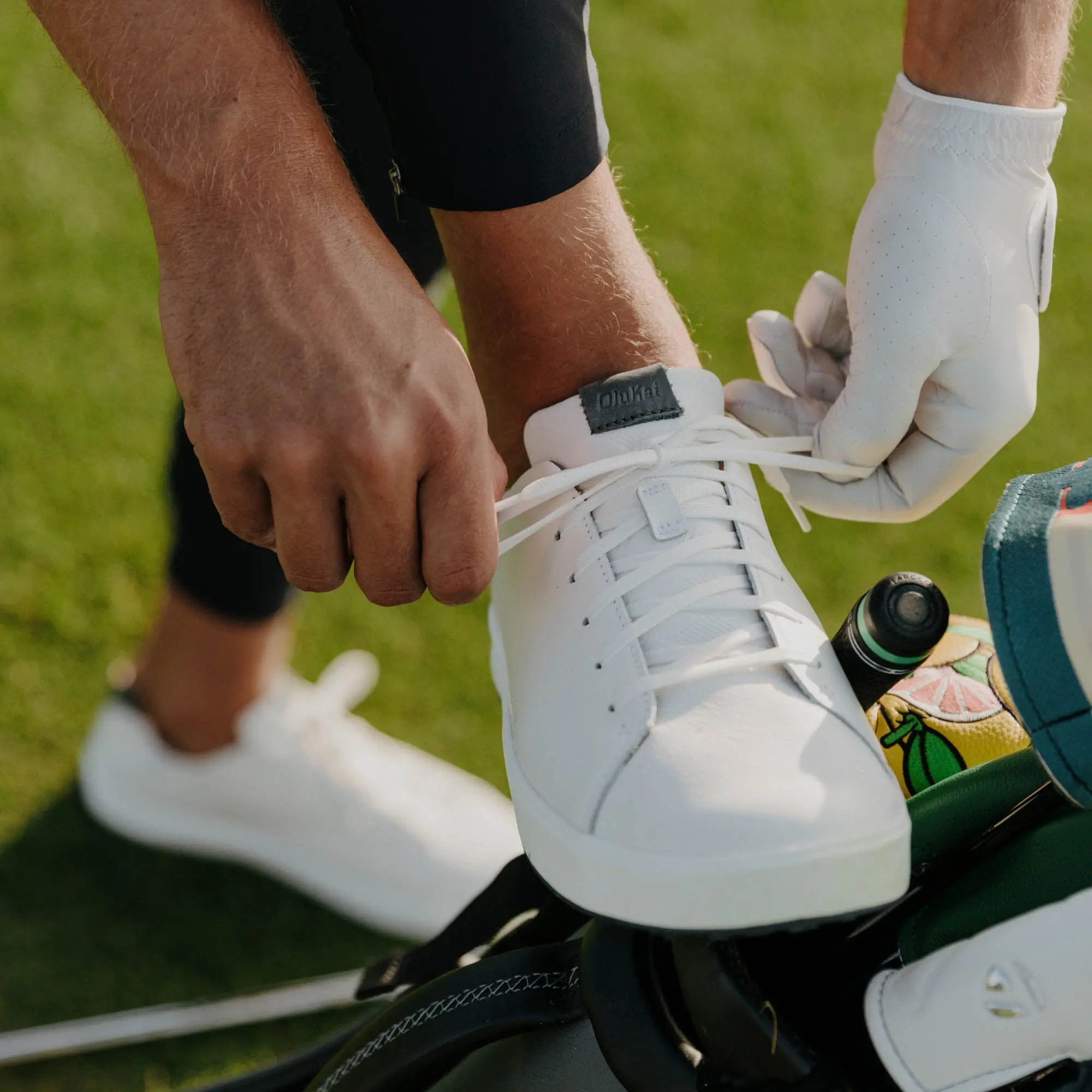 Wai'alae Men's Waterproof Leather Golf Shoes - White - Image 2