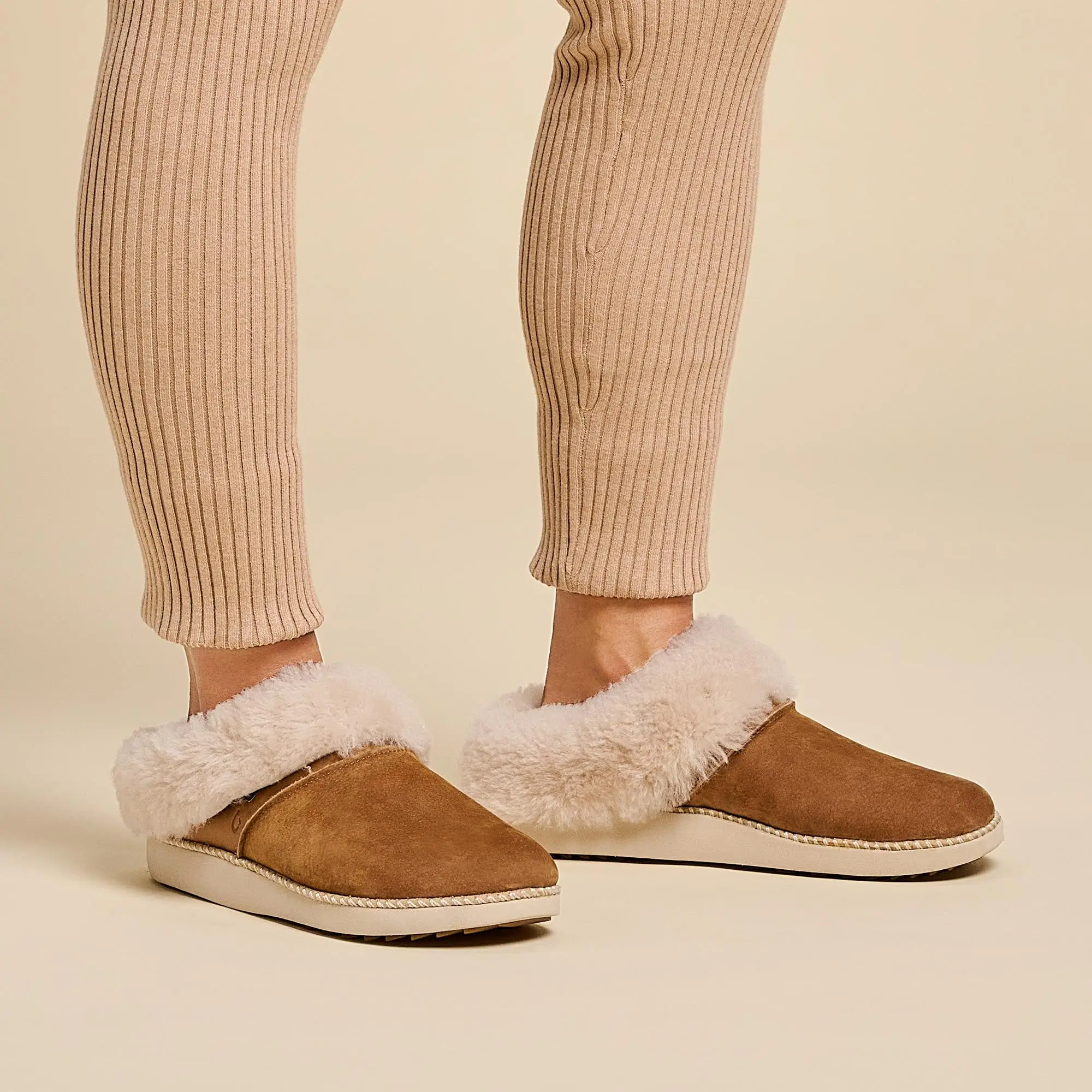Ku'i Women's Slip-On Slippers - Tan / Bone - Image 4