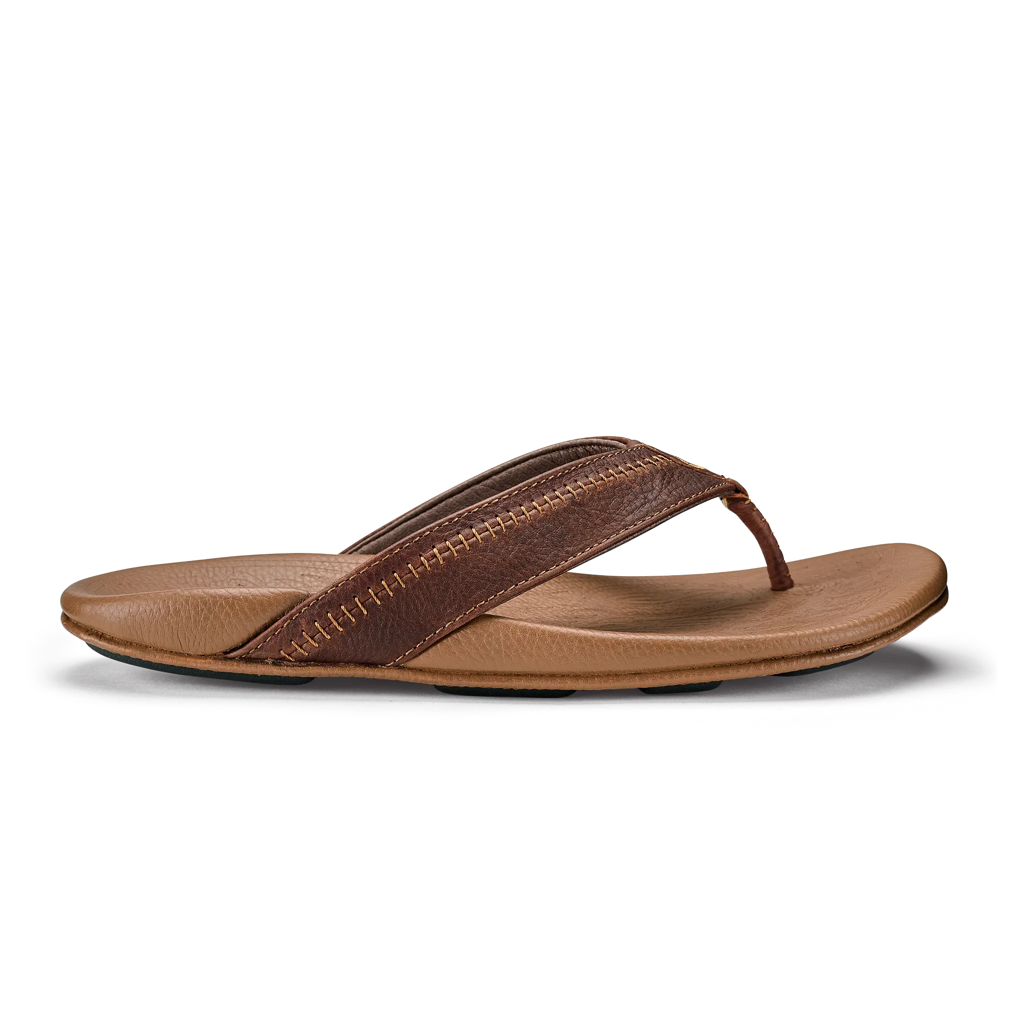 Hiapo -Dark Java / Toffee Men's Leather Beach Sandals