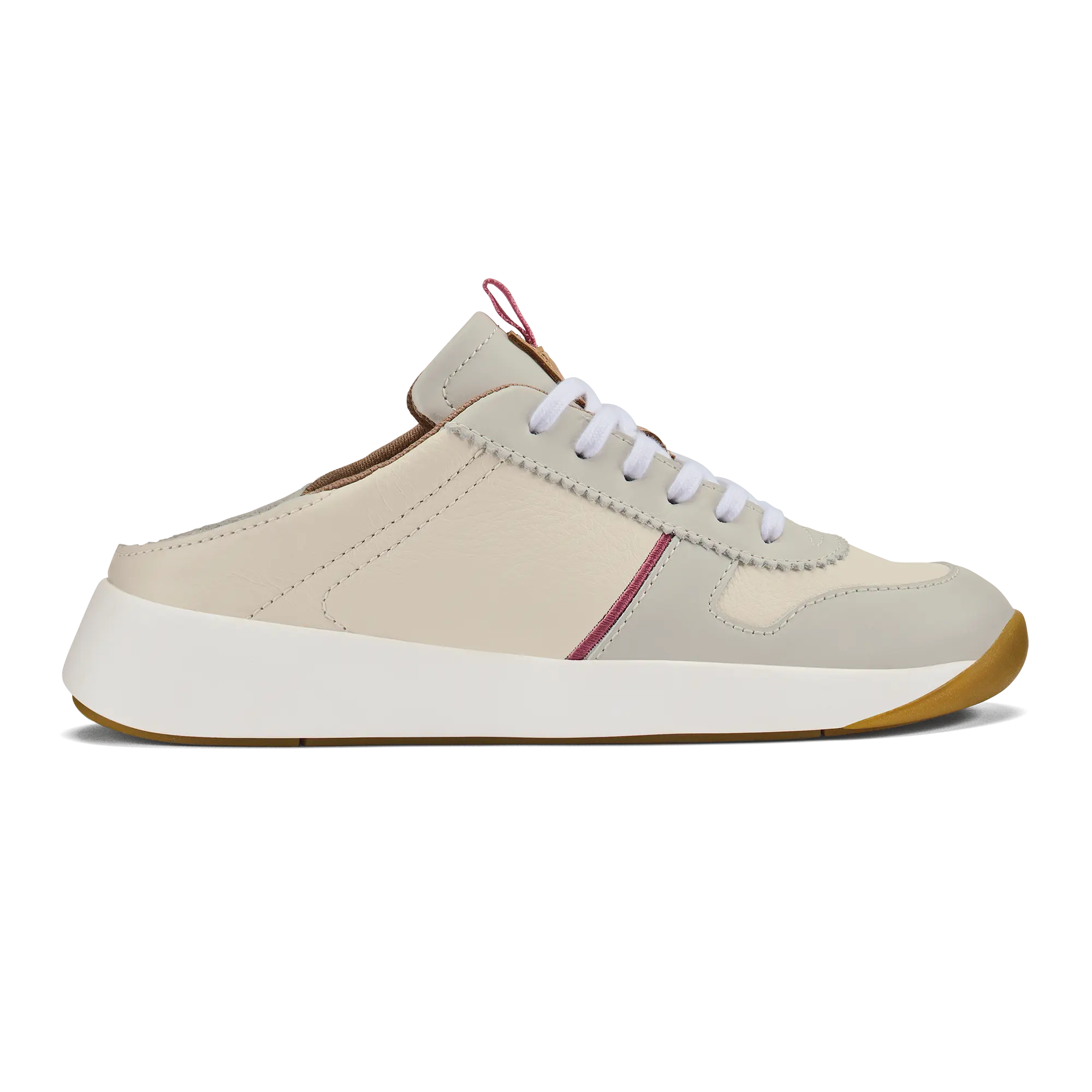 Kaulele Women's Leather Sneakers - White / Bone - Image 3