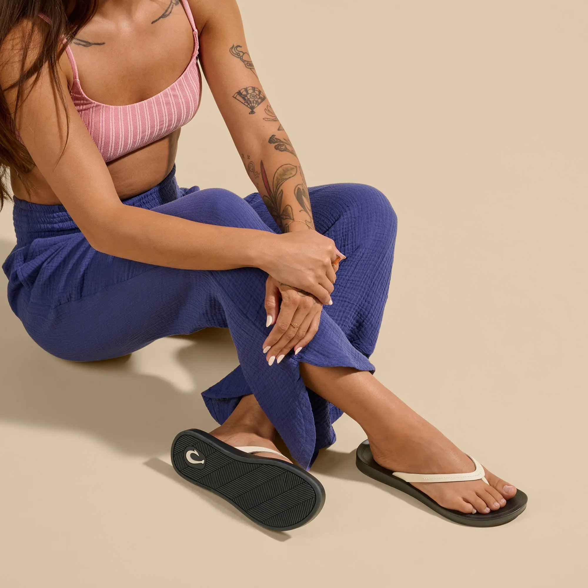 Lalahi Women's Leather Sandals - Tapa / Lava Rock - Image 7