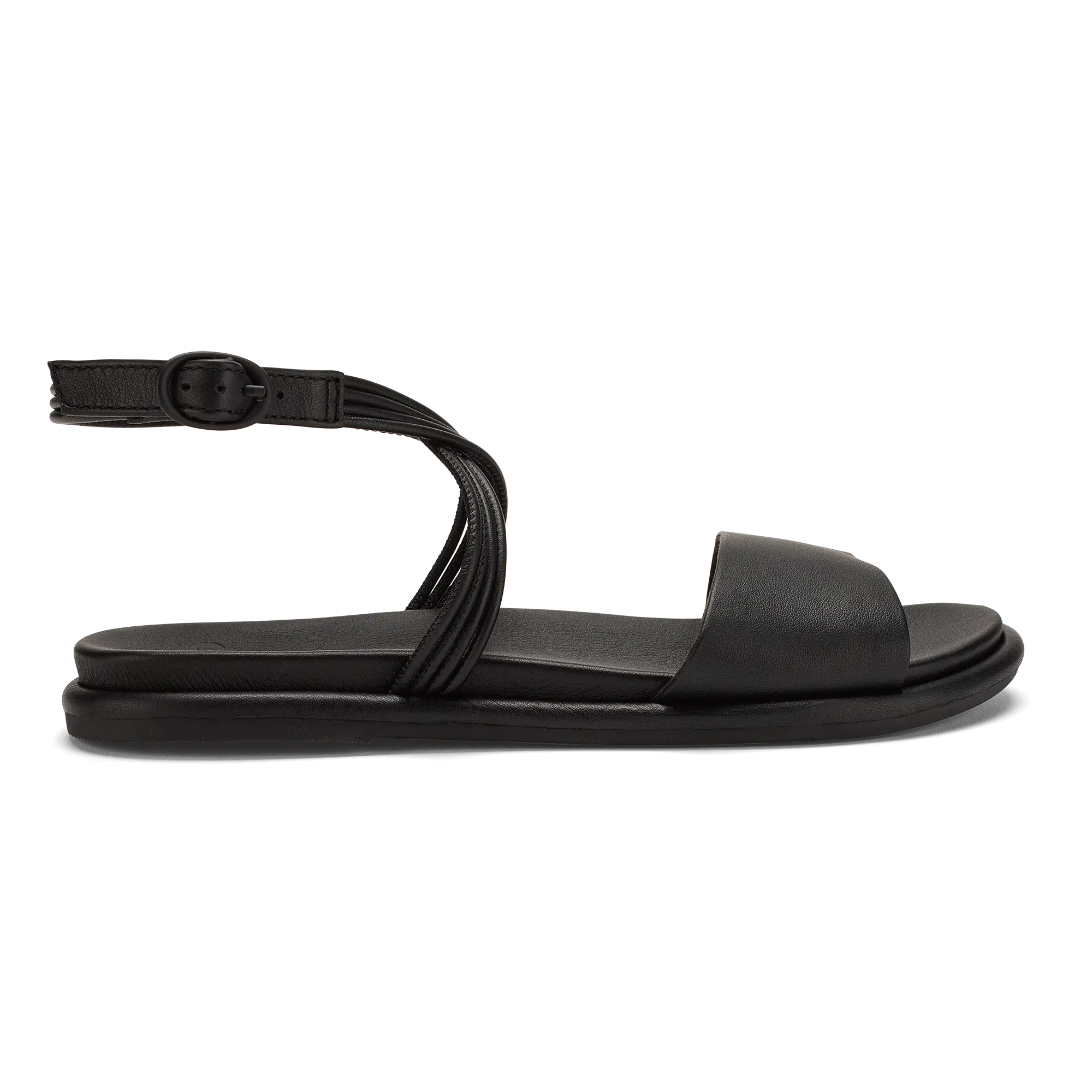 Tiare Wrap Women's Leather Sandals - Black