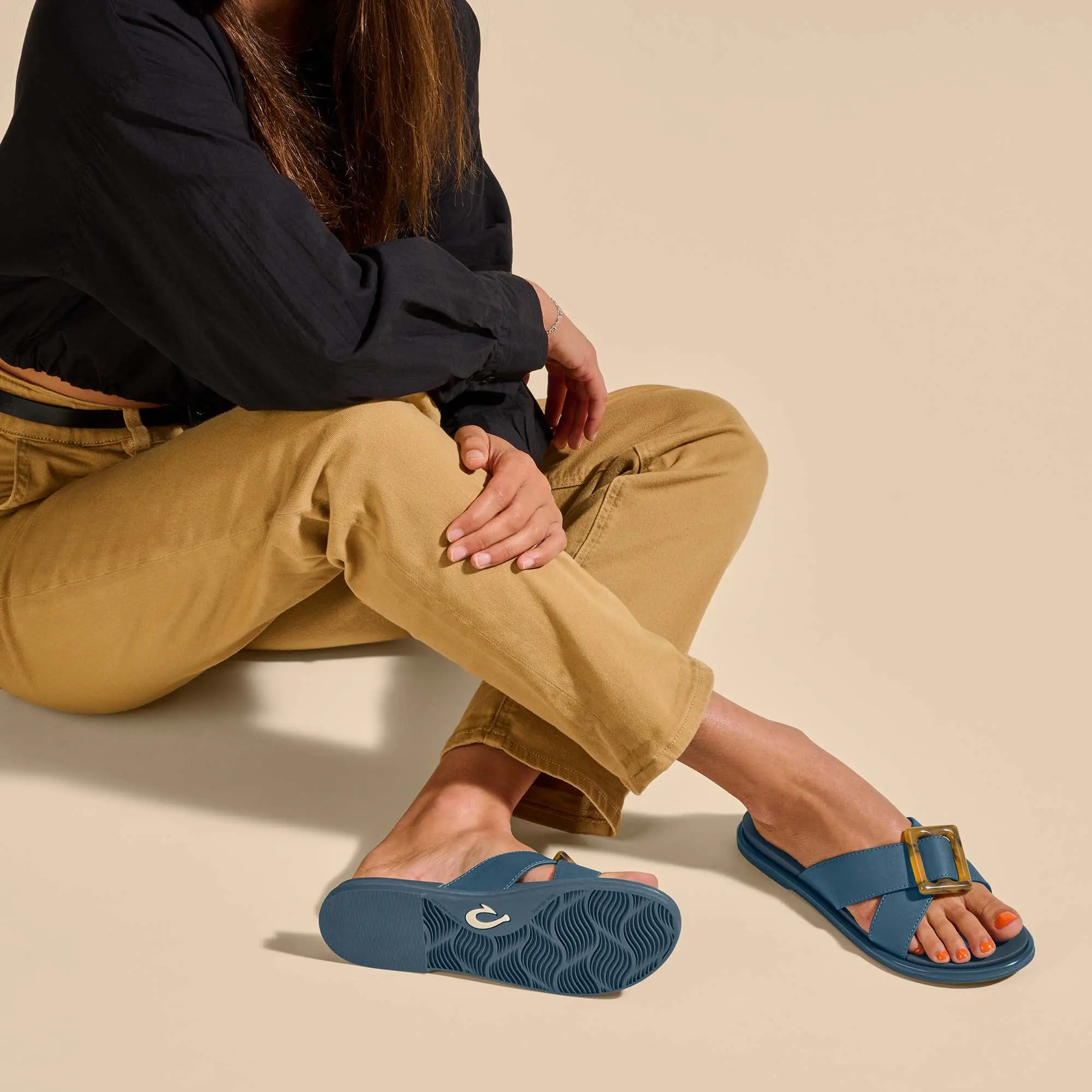 La'i Slide Women's Slide Beach Sandals - Lagoon - Image 5