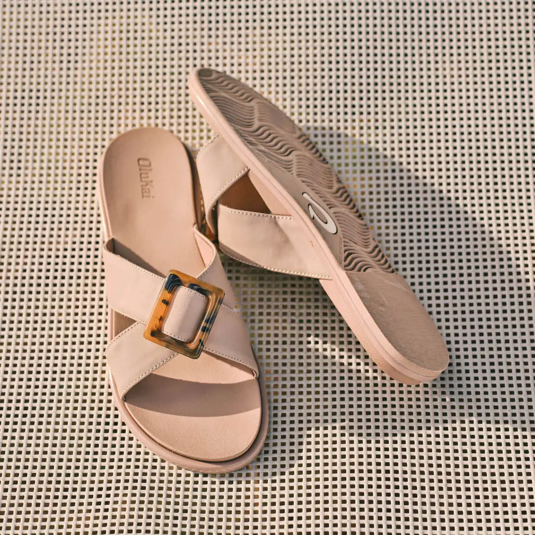 La'i Slide Women's Slide Beach Sandals - Taupe - Image 7