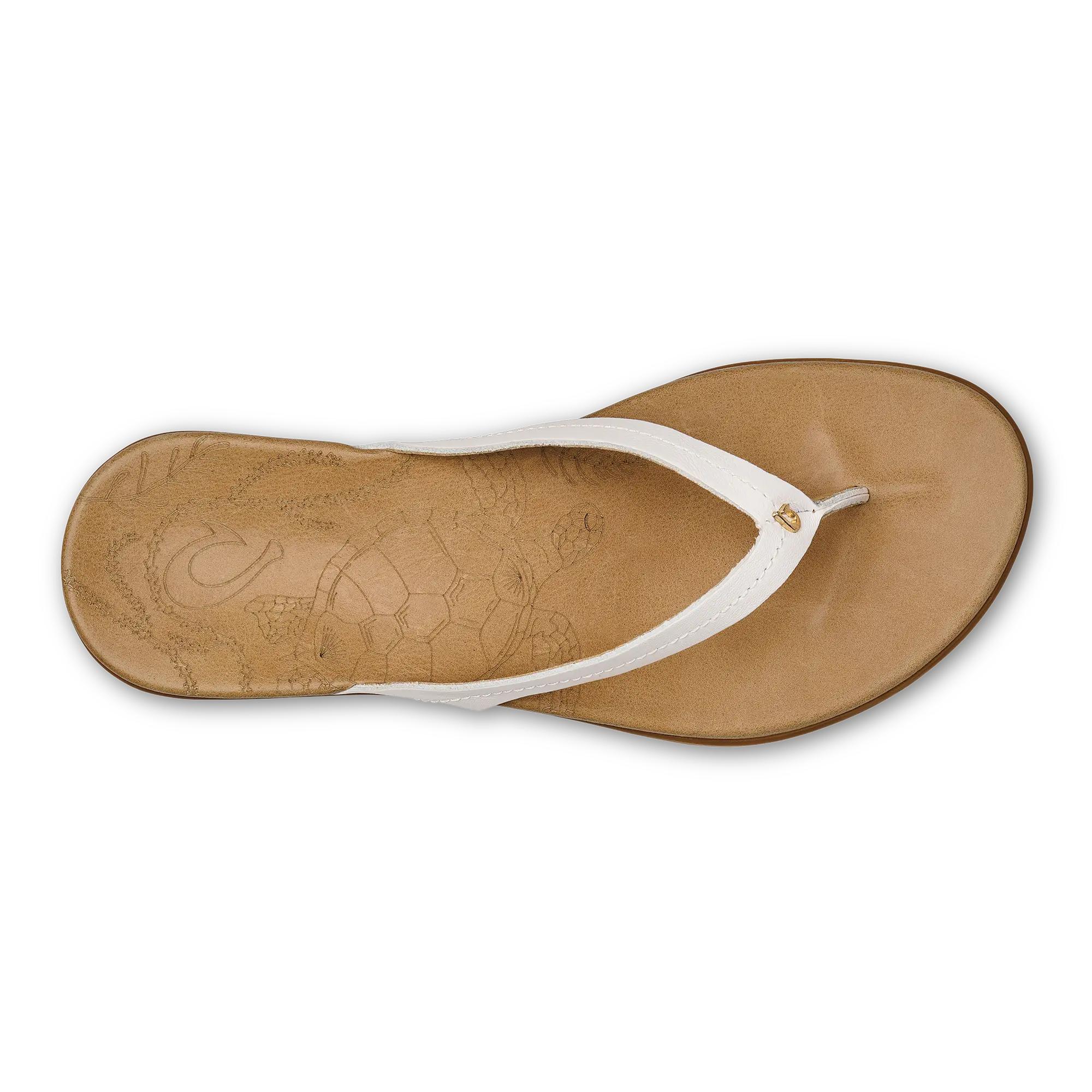 Honu Women's Leather Sandals - Bright White / Golden Sand - Image 6