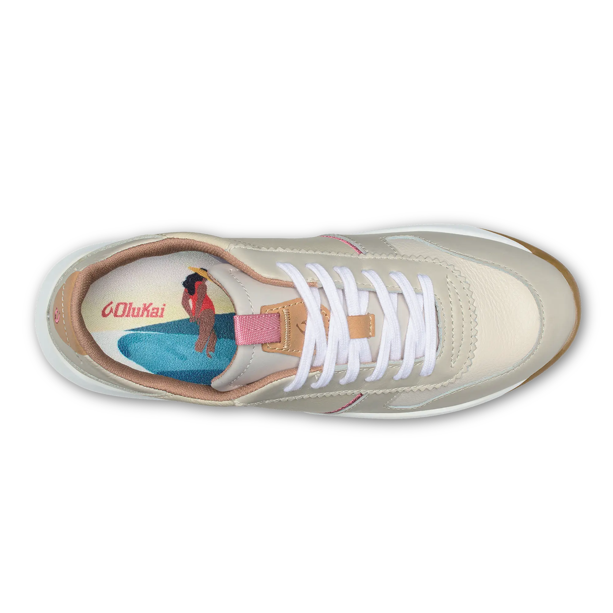 Kaulele Women's Leather Sneakers - White / Bone - Image 8