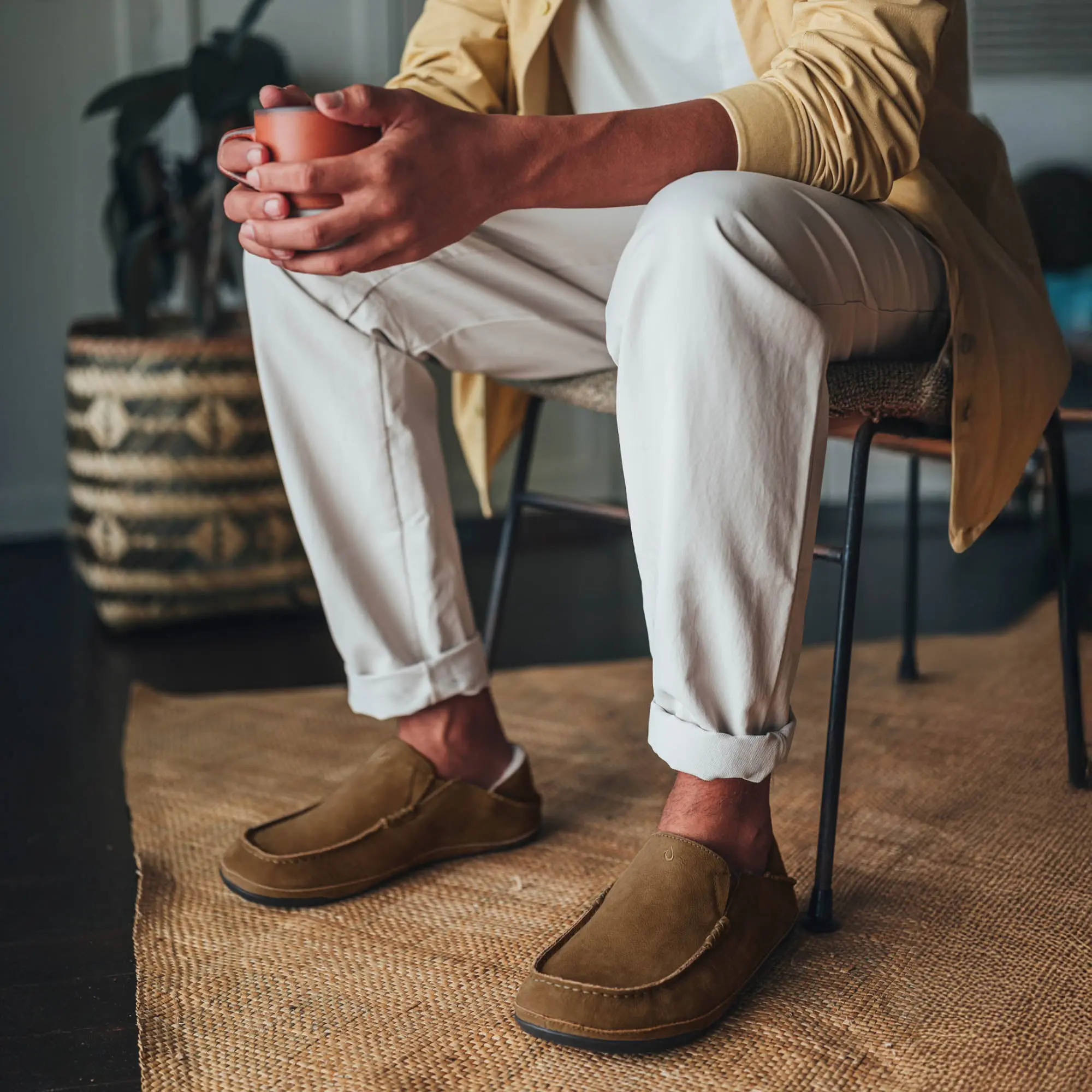 Molo Men's Leather Slippers - Kona Coffee - Image 4