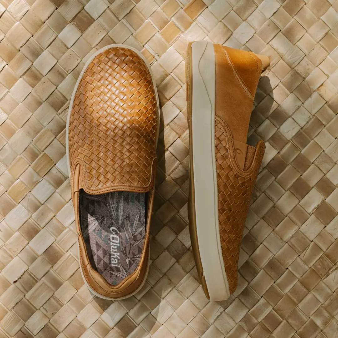 Lae'ahi Lauhala Men's Leather Slip-On Sneakers - Fox - Image 7