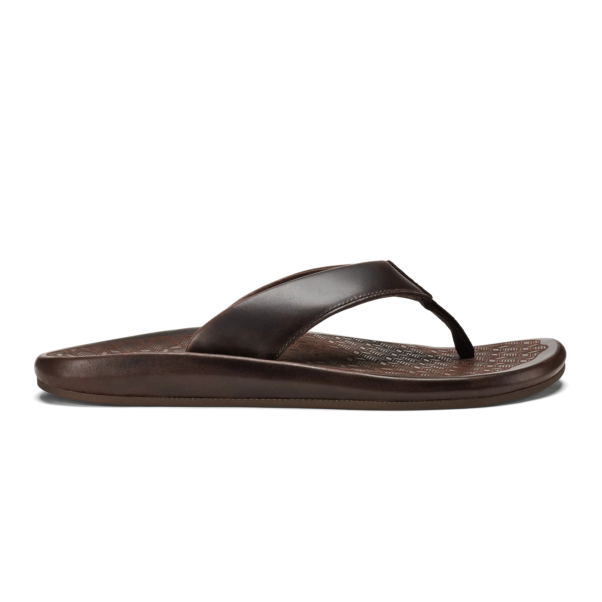 'Ilikai Men's Leather Beach Sandals - Dark Wood