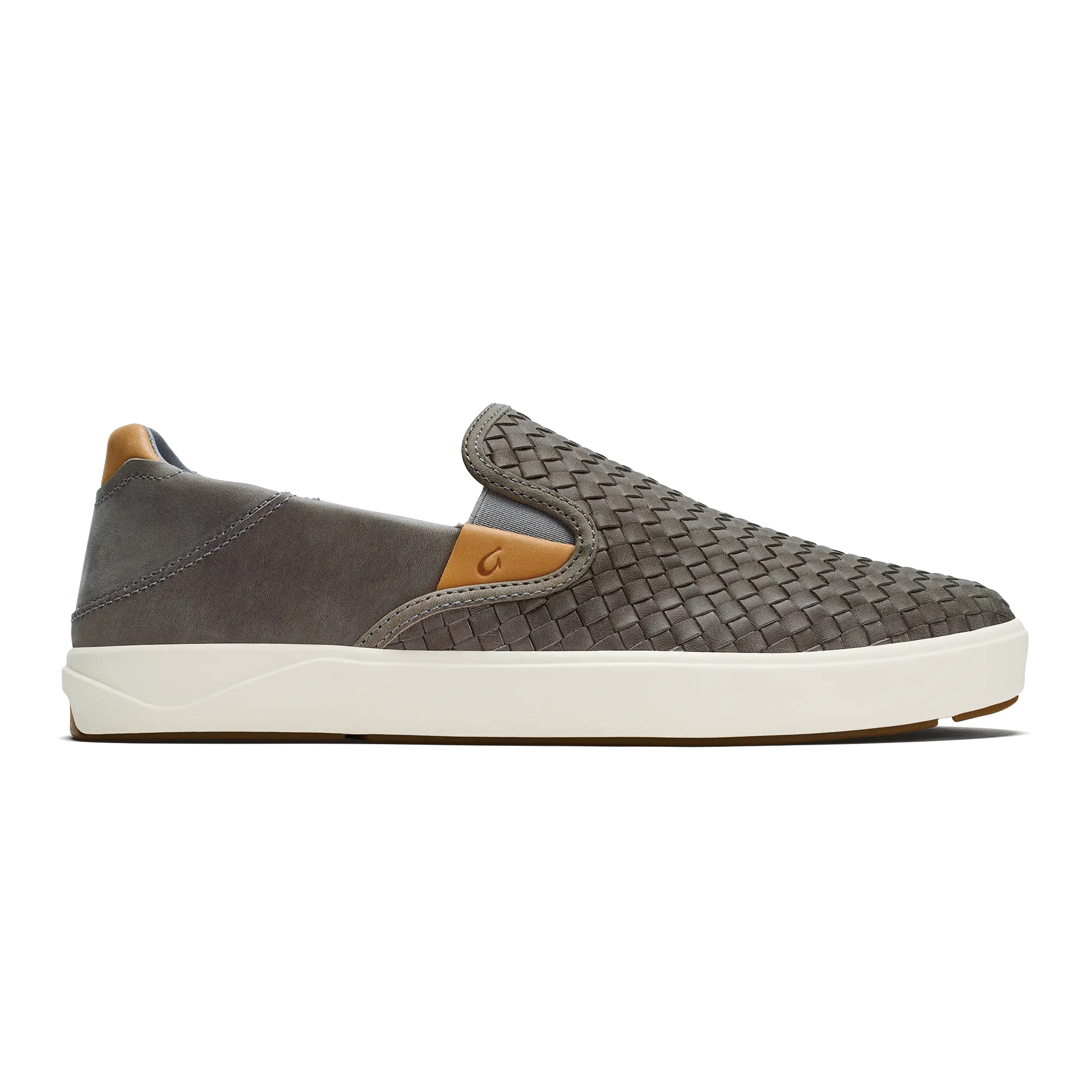 Lae'ahi Lauhala Men's Leather Slip-On Sneakers - Ash