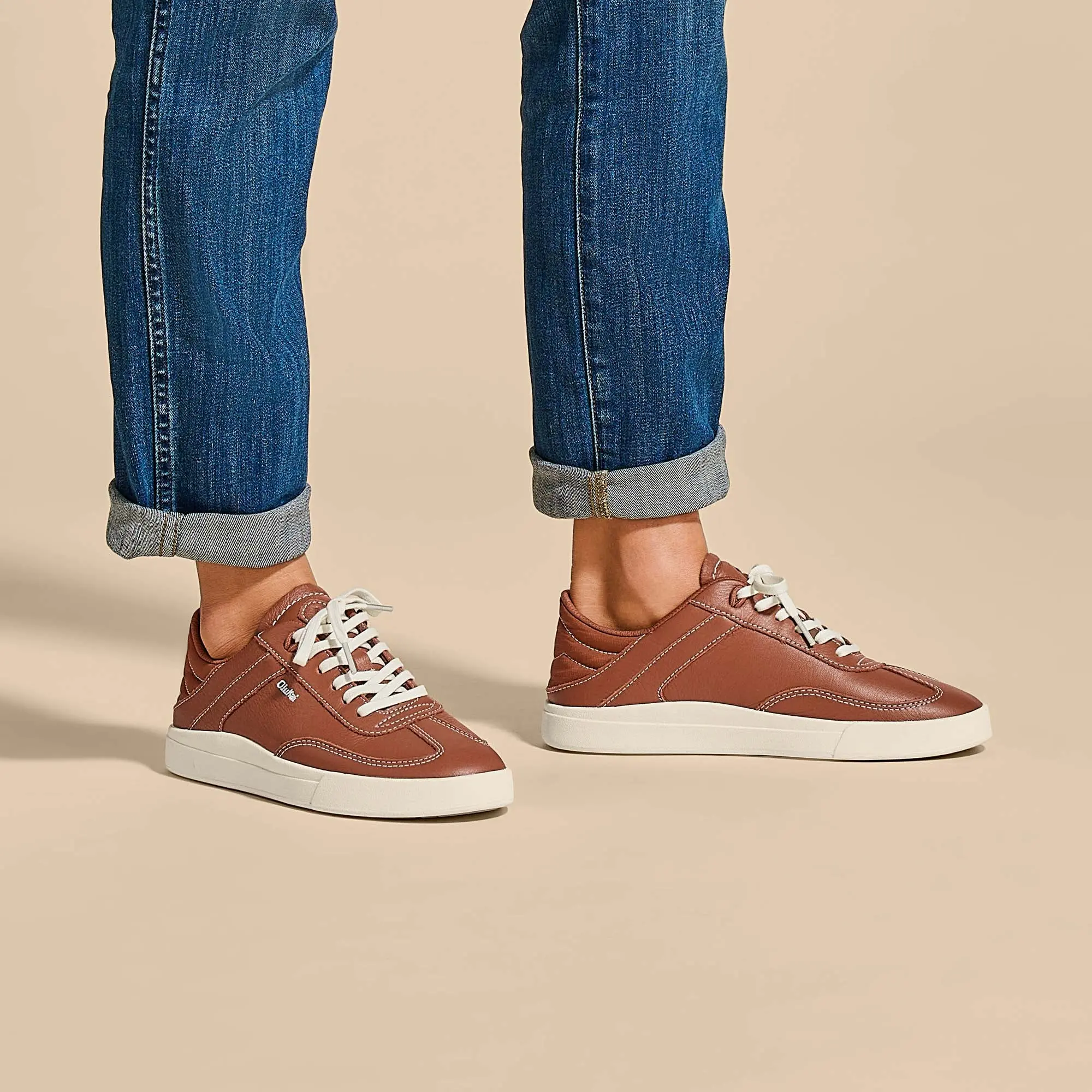 Ha 'upu Women's Leather Sneakers - Fox - Image 2