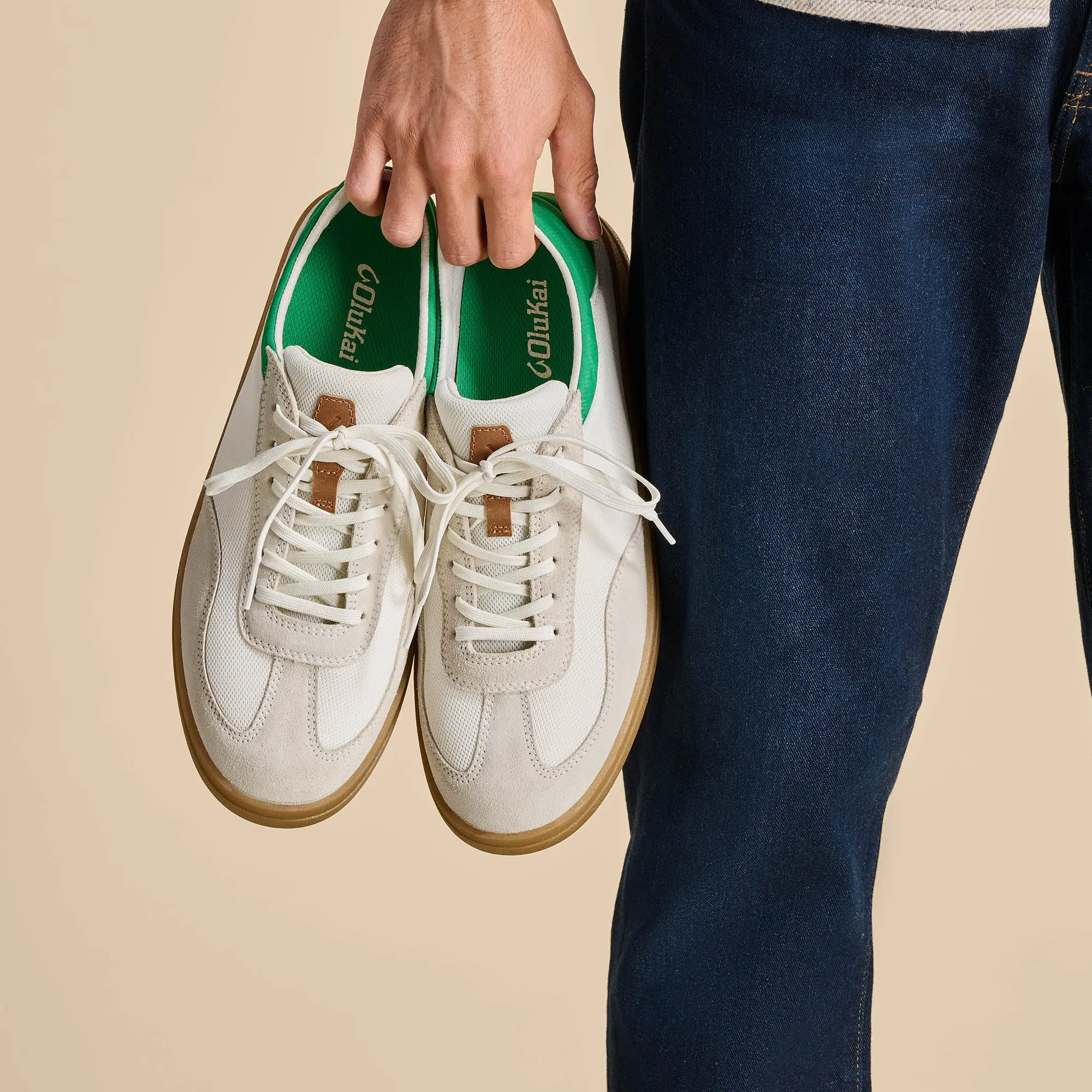Pu nini Men's Sneaker Shoes - Off White / Bamboo - Image 4