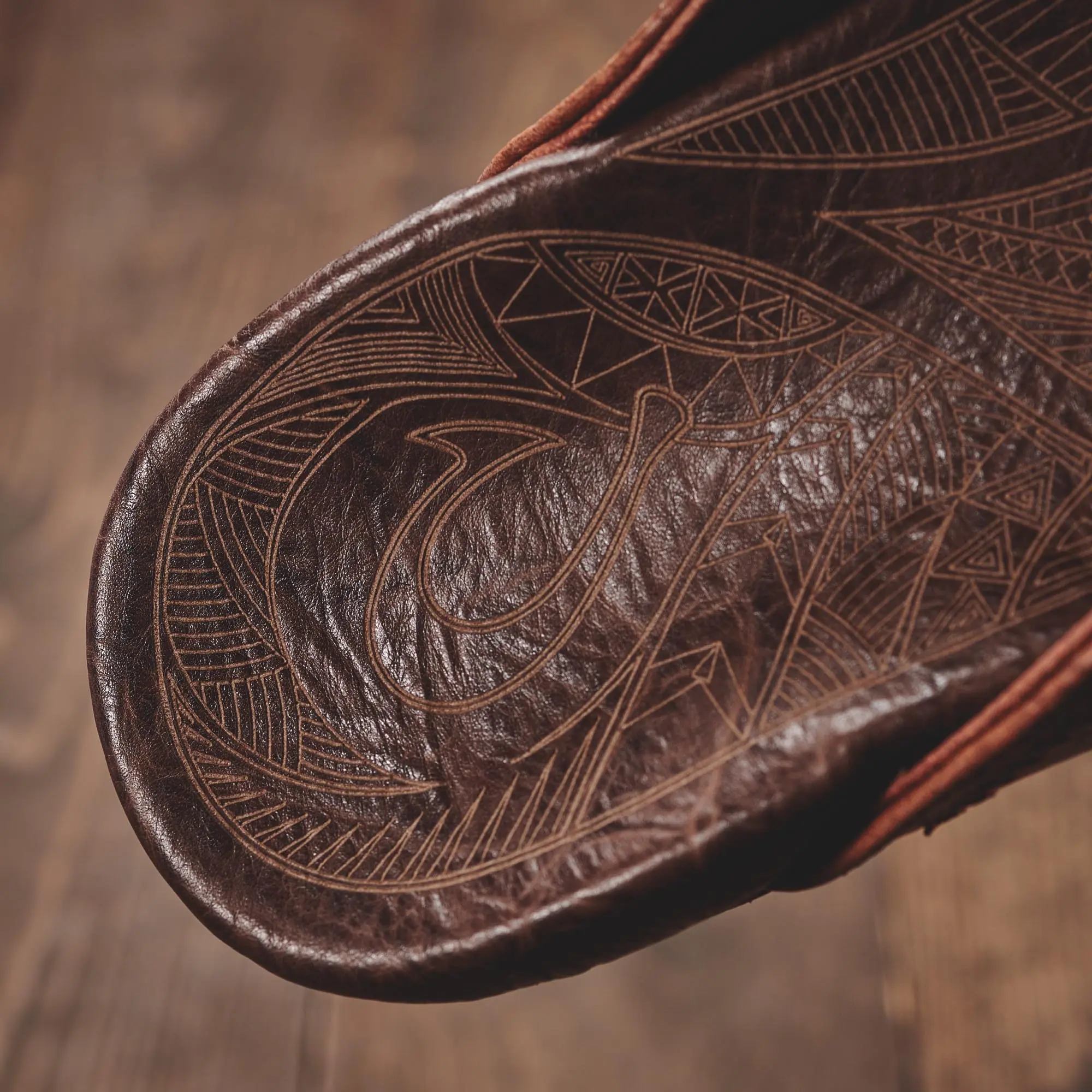 Hiapo - Rum / Dark Wood Men's Leather Beach Sandals - Image 7