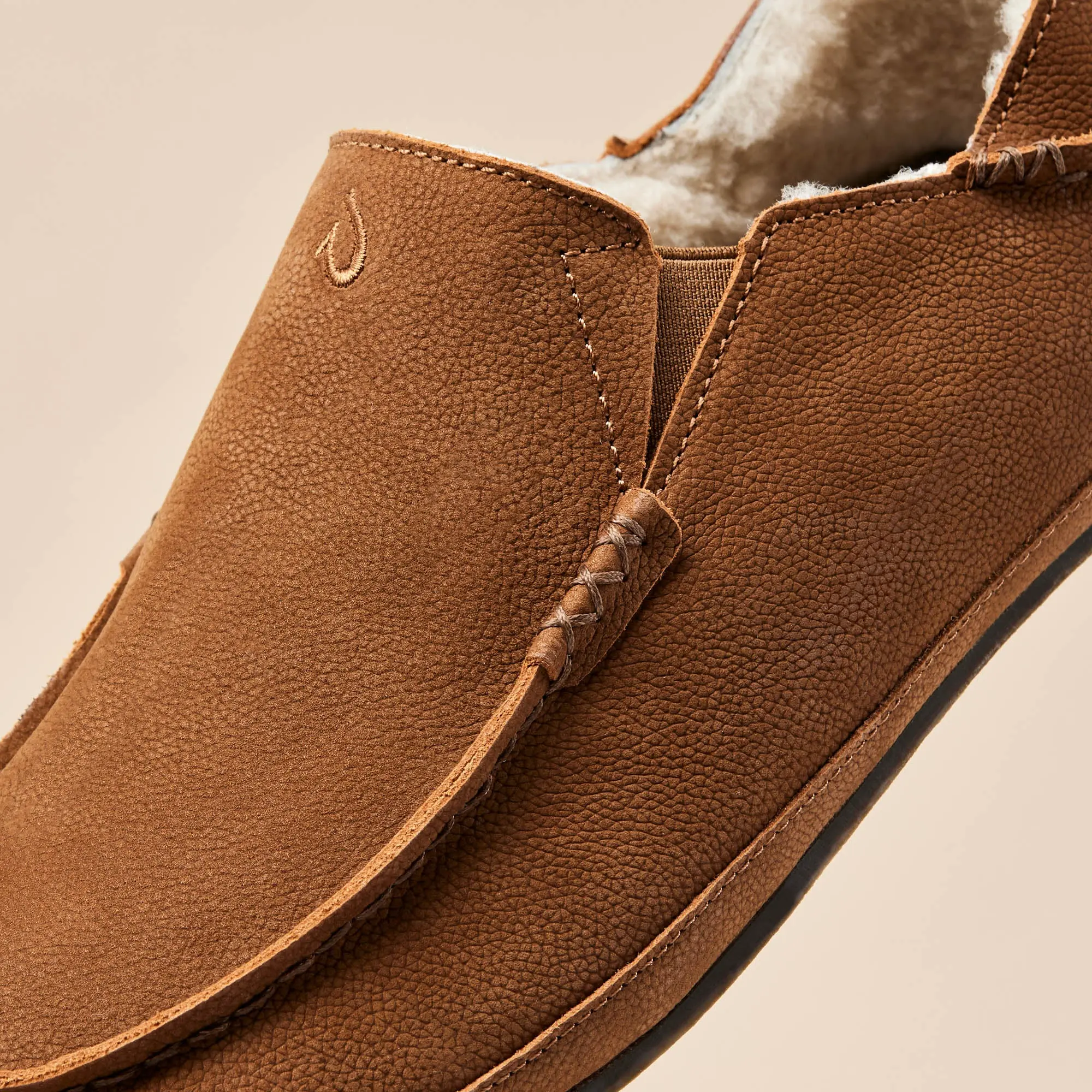 Molo Men's Leather Slippers - Kona Coffee - Image 3