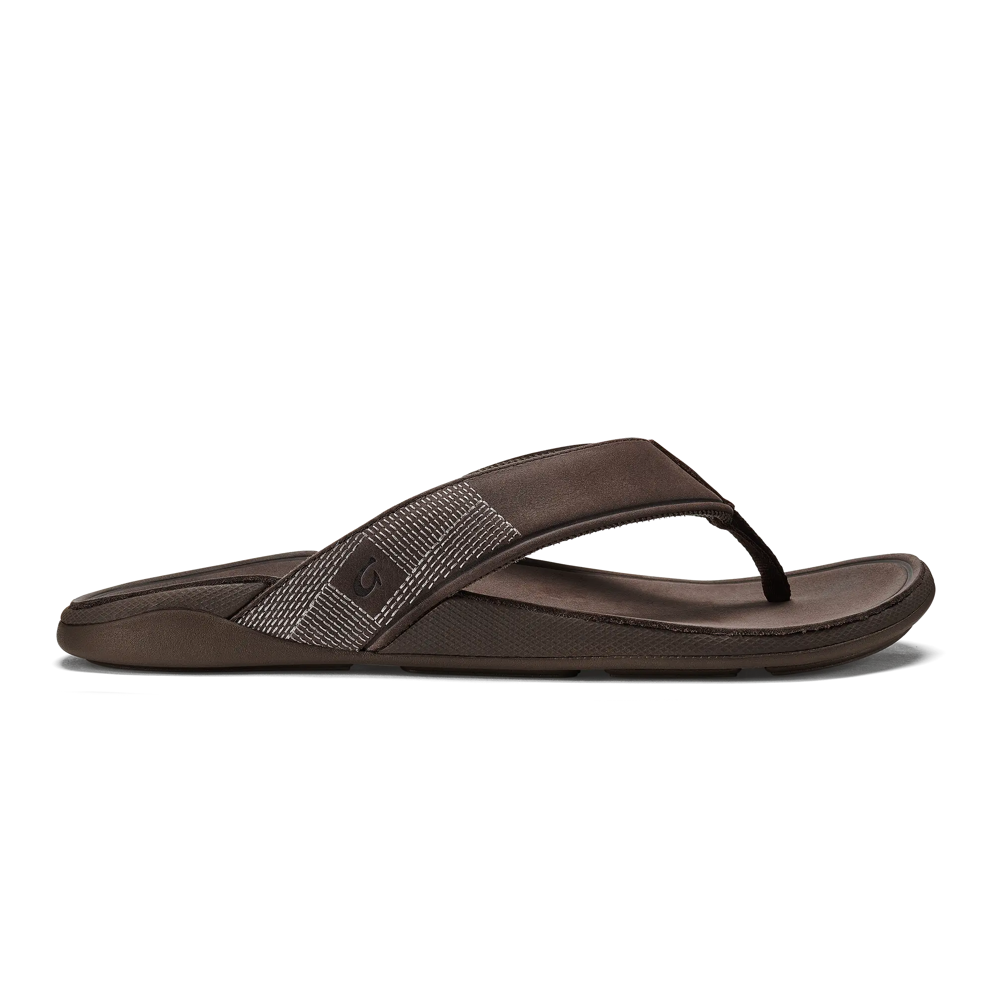 Tuahine Men's Waterproof Leather Beach Sandals - Dark Wood
