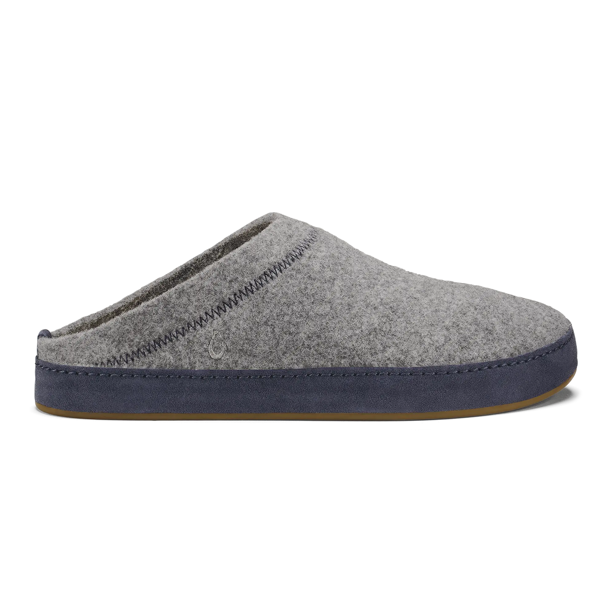 H  mani Hulu Men's Wool Mule Slippers - Graphite / Trench Blue