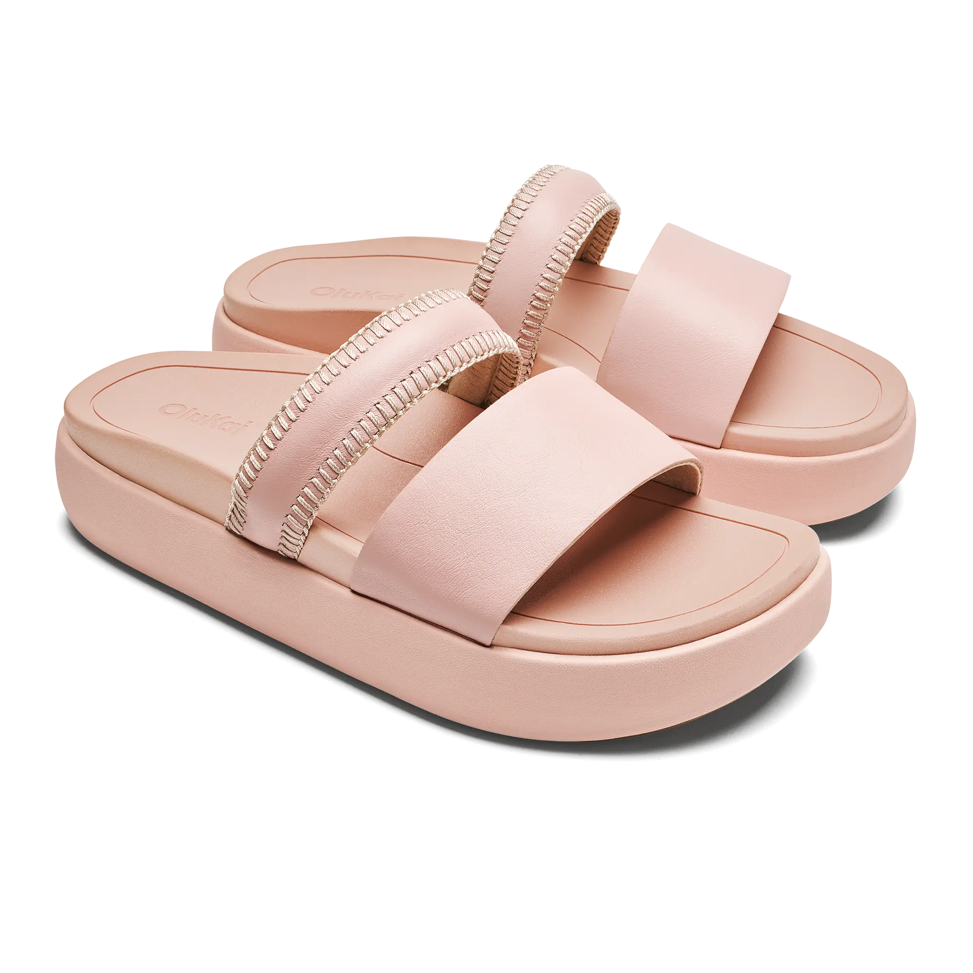 Pae Women's Leather Platform Sandals - Soft Pink - Image 2