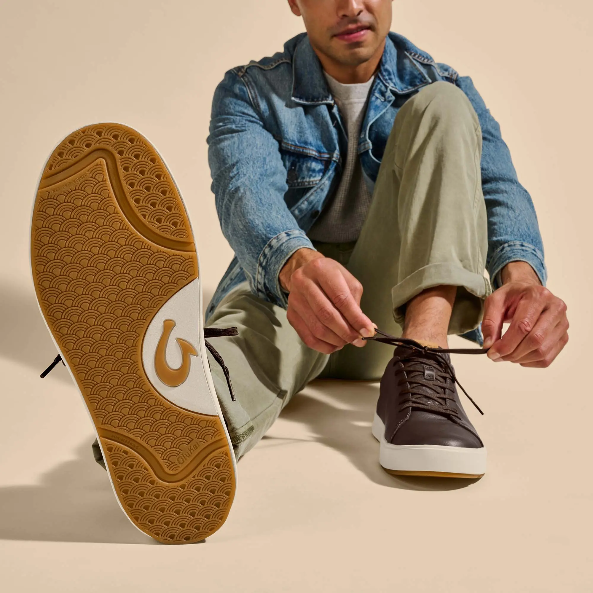 Lae'ahi L 'Ili Men's Leather Sneakers - Dark Java - Image 4